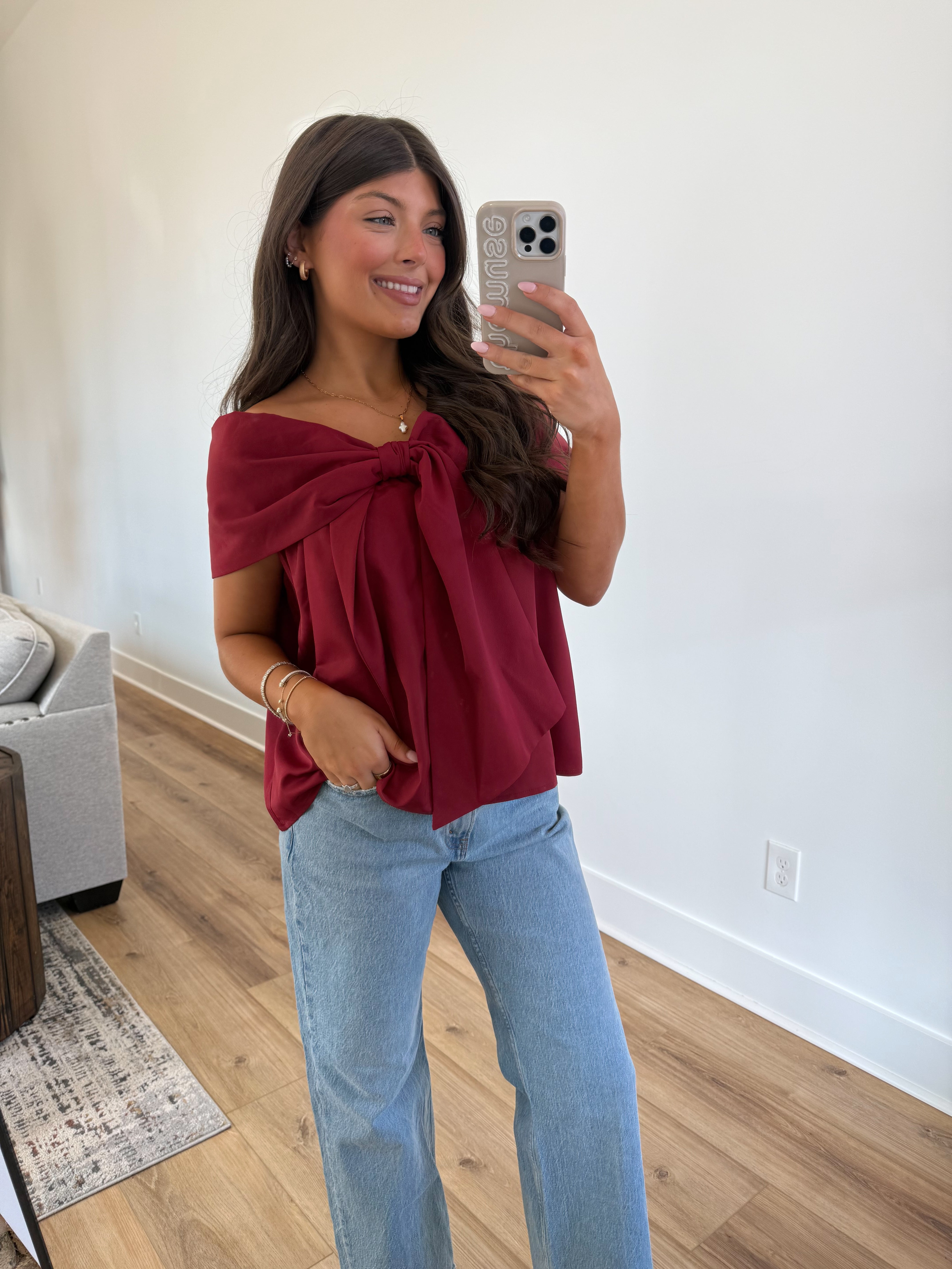 The Gift Wrap Top (Burgundy)