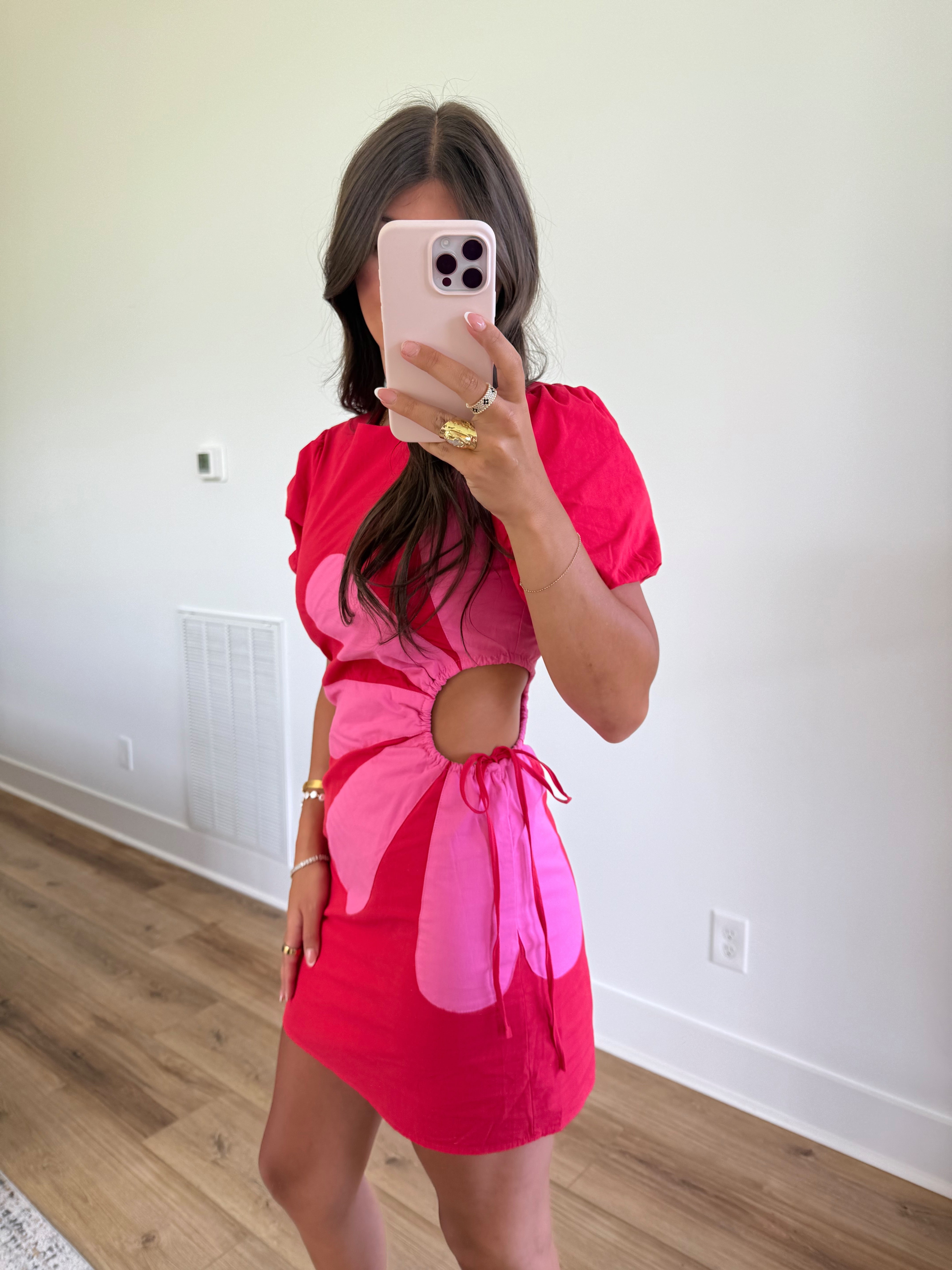 Capri Daisy Mini Dress (Pink/Red)