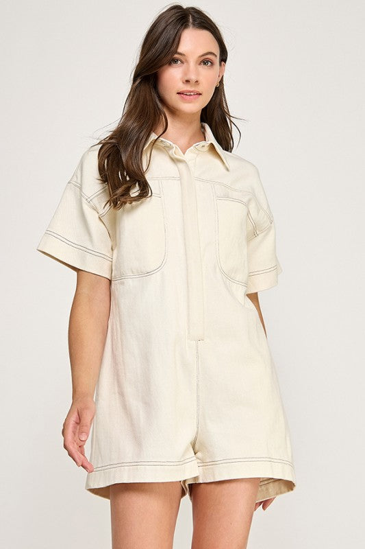 Claudia Cream Romper
