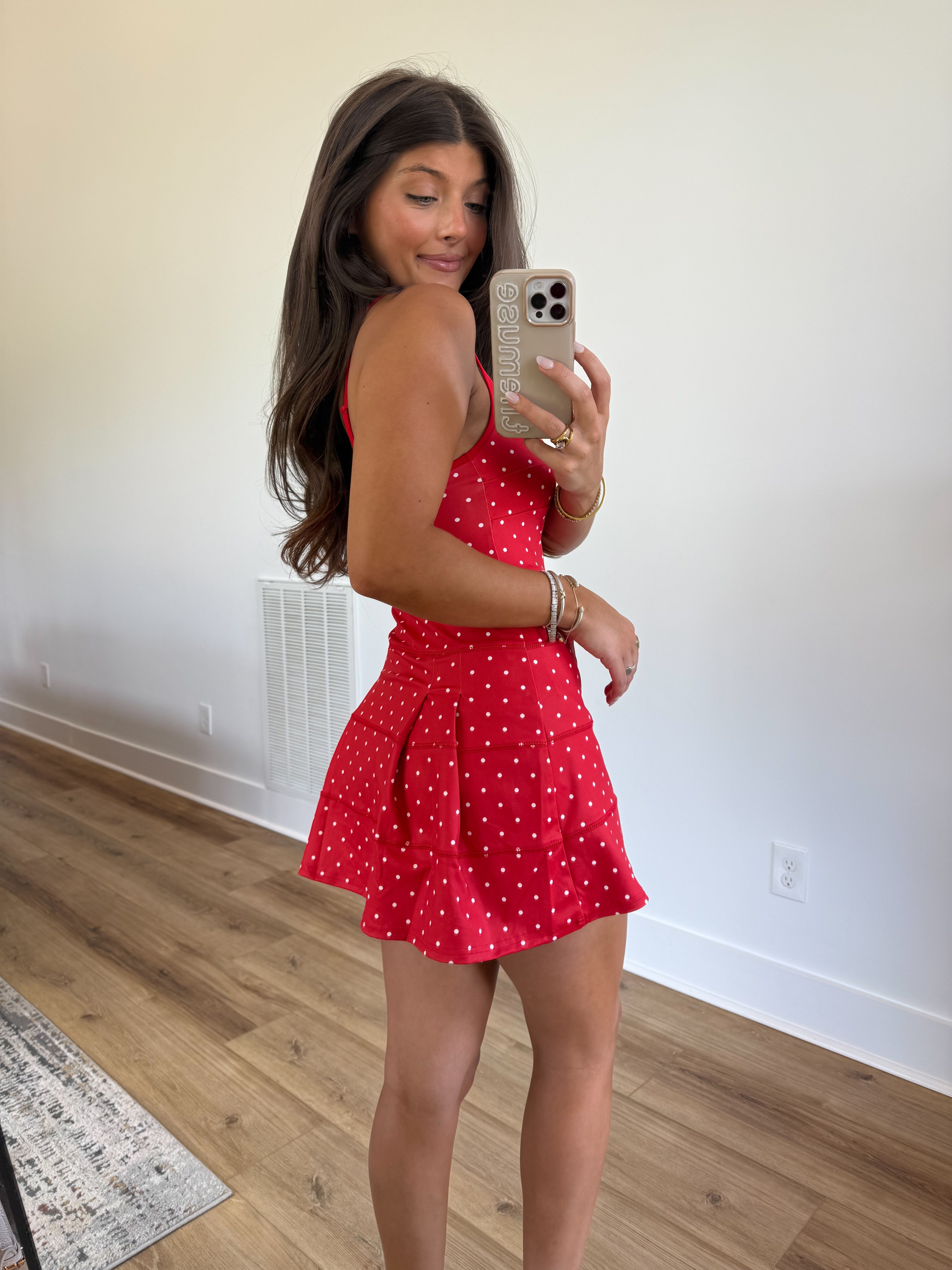 Red Polka Dot Twist Athletic Romper
