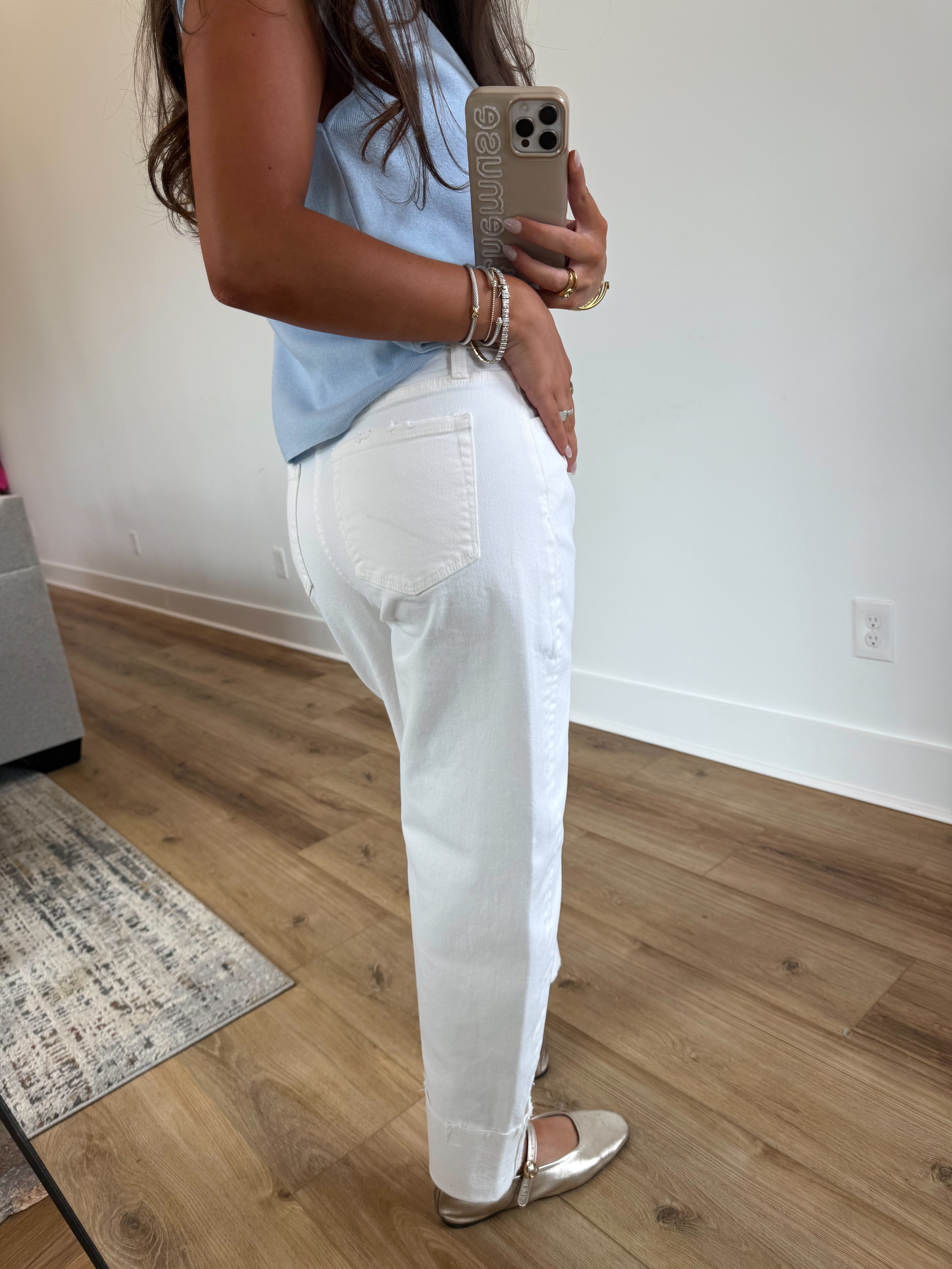 Molly Cuffed Jeans (White)