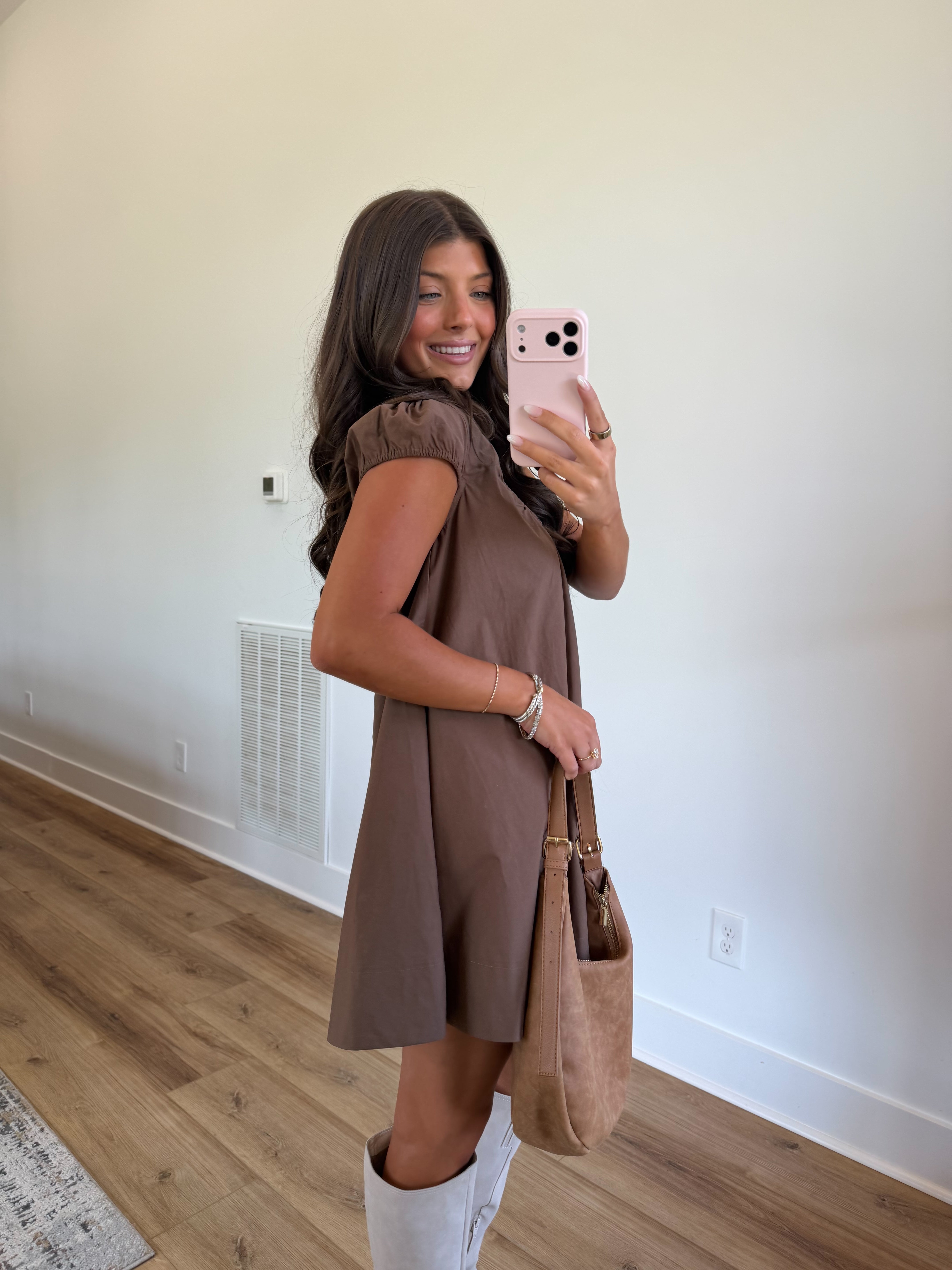 Little Miss Mini Dress (Brown)