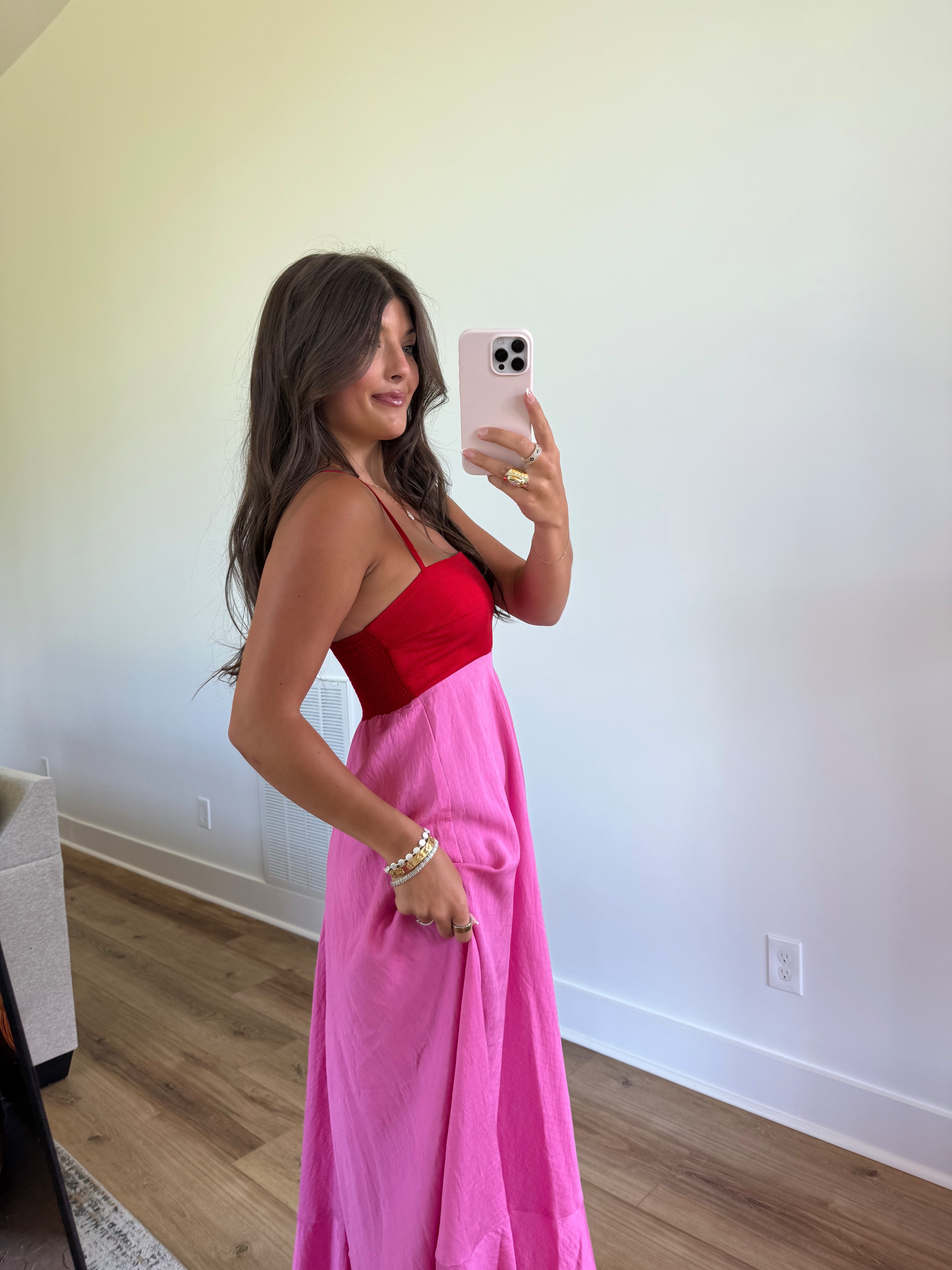 Island Glow Maxi Dress (Red/Pink)