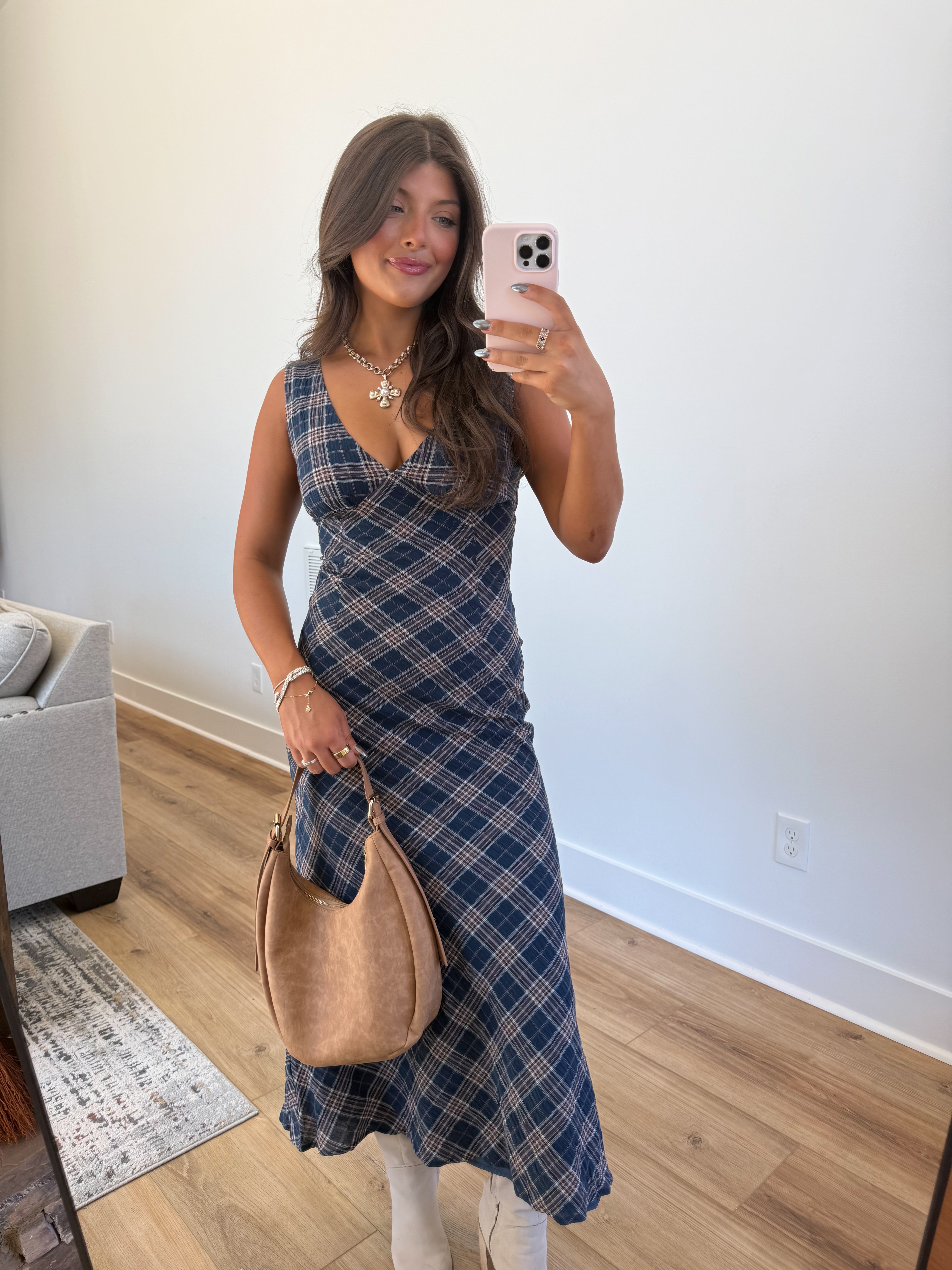 The Heritage Check Dress (Navy)