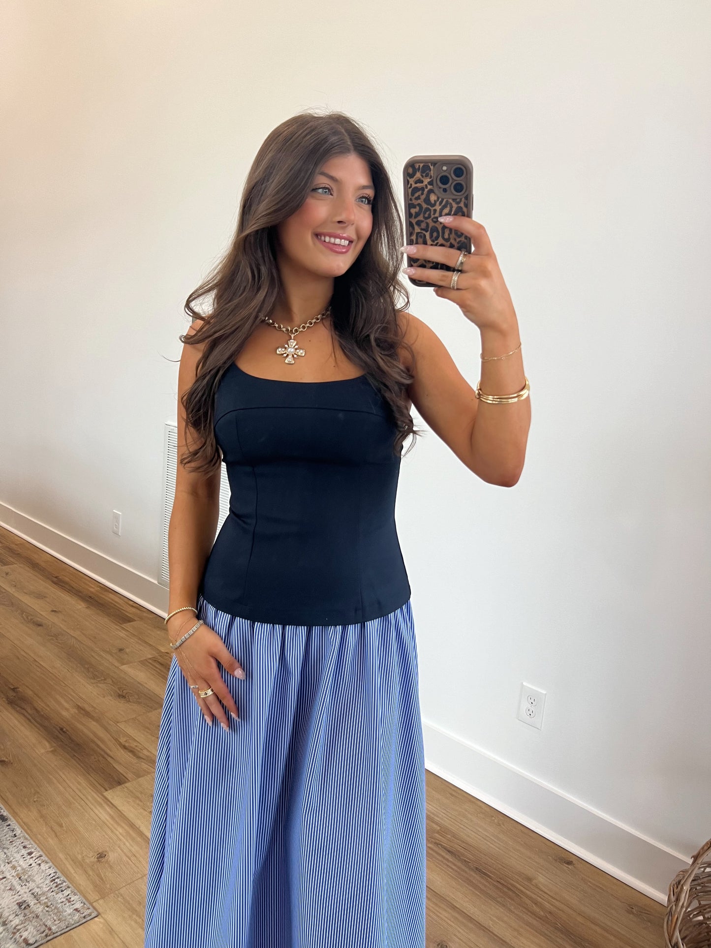 Blue Stripes Maxi Dress