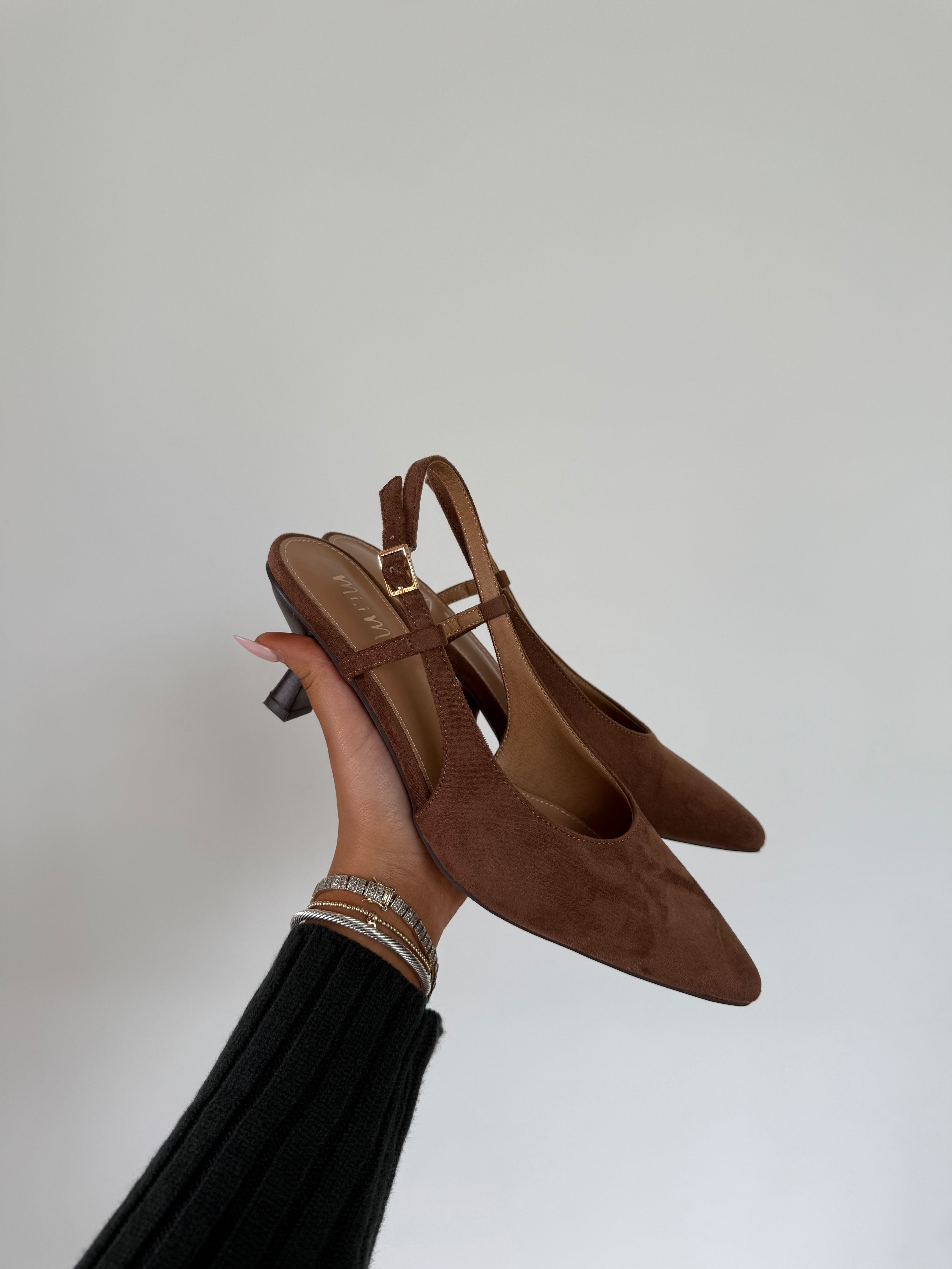 Mocha Muse Sling Back Kitten Heel(PRE-ORDER (1-2 week)/ Restock)
