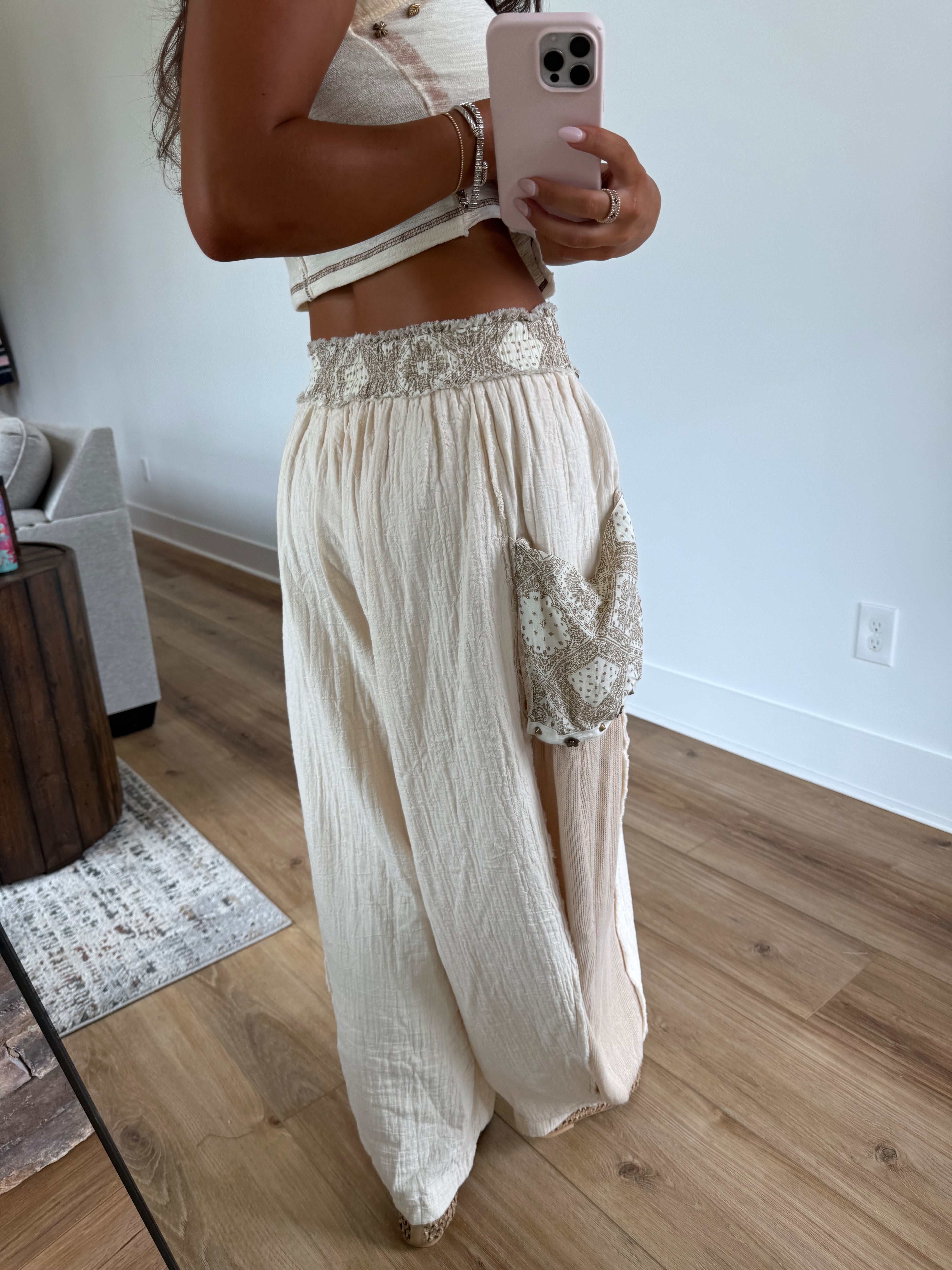 Cream Studded Joggers (PRE-ORDER (Mid-October)/ Restock)