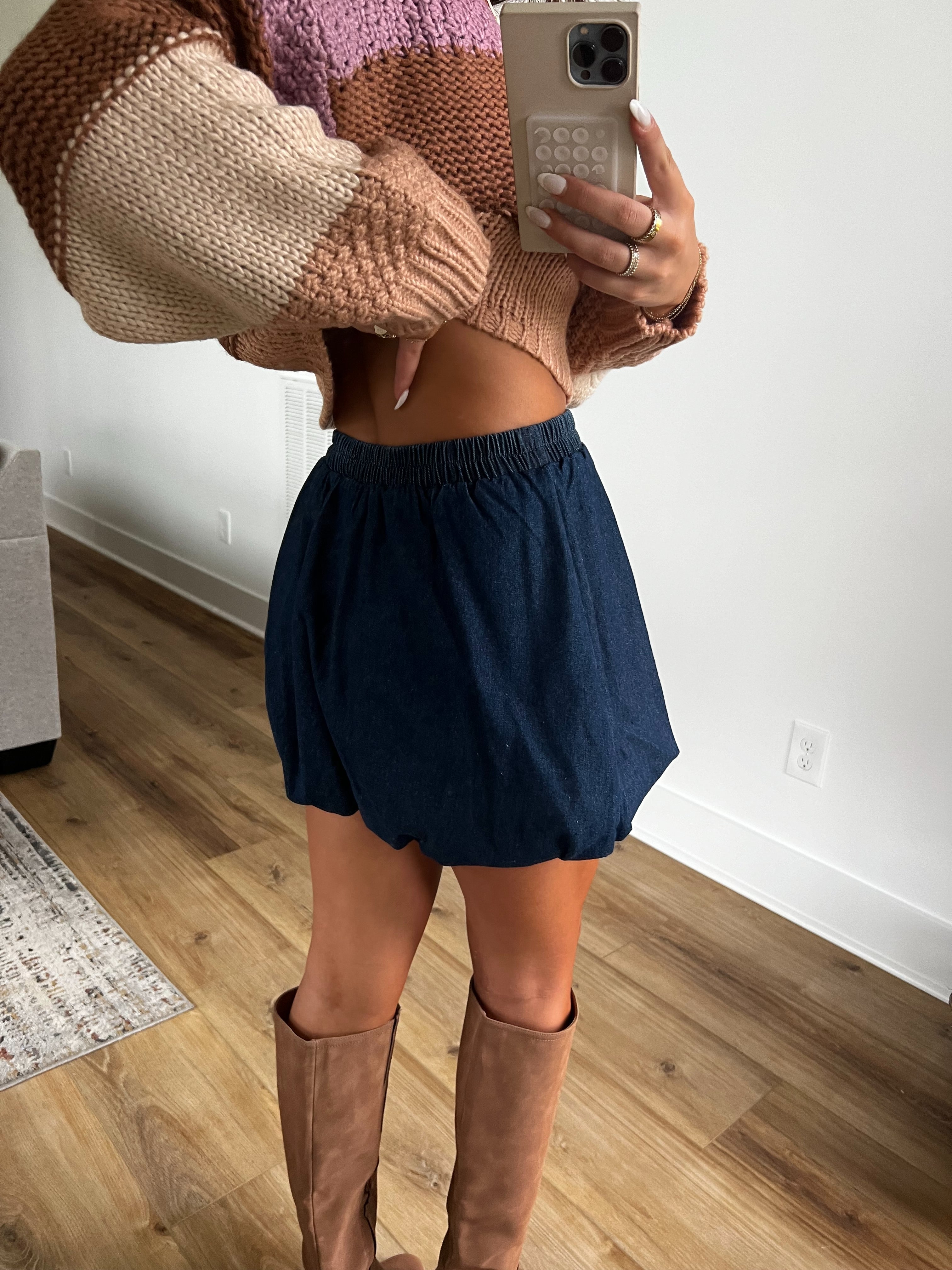 Denim Balloon Skirt (Restock)