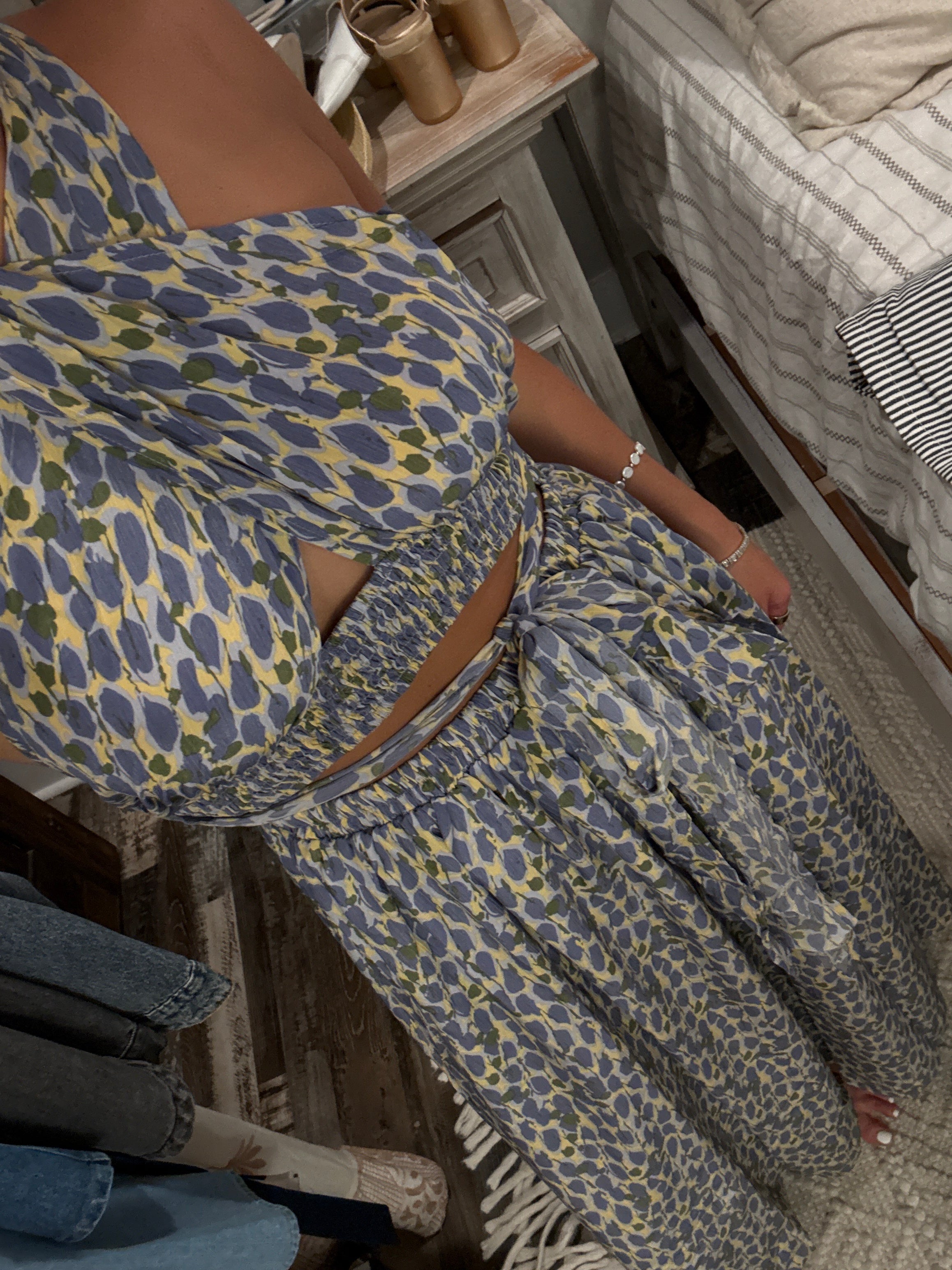 blue petals dress