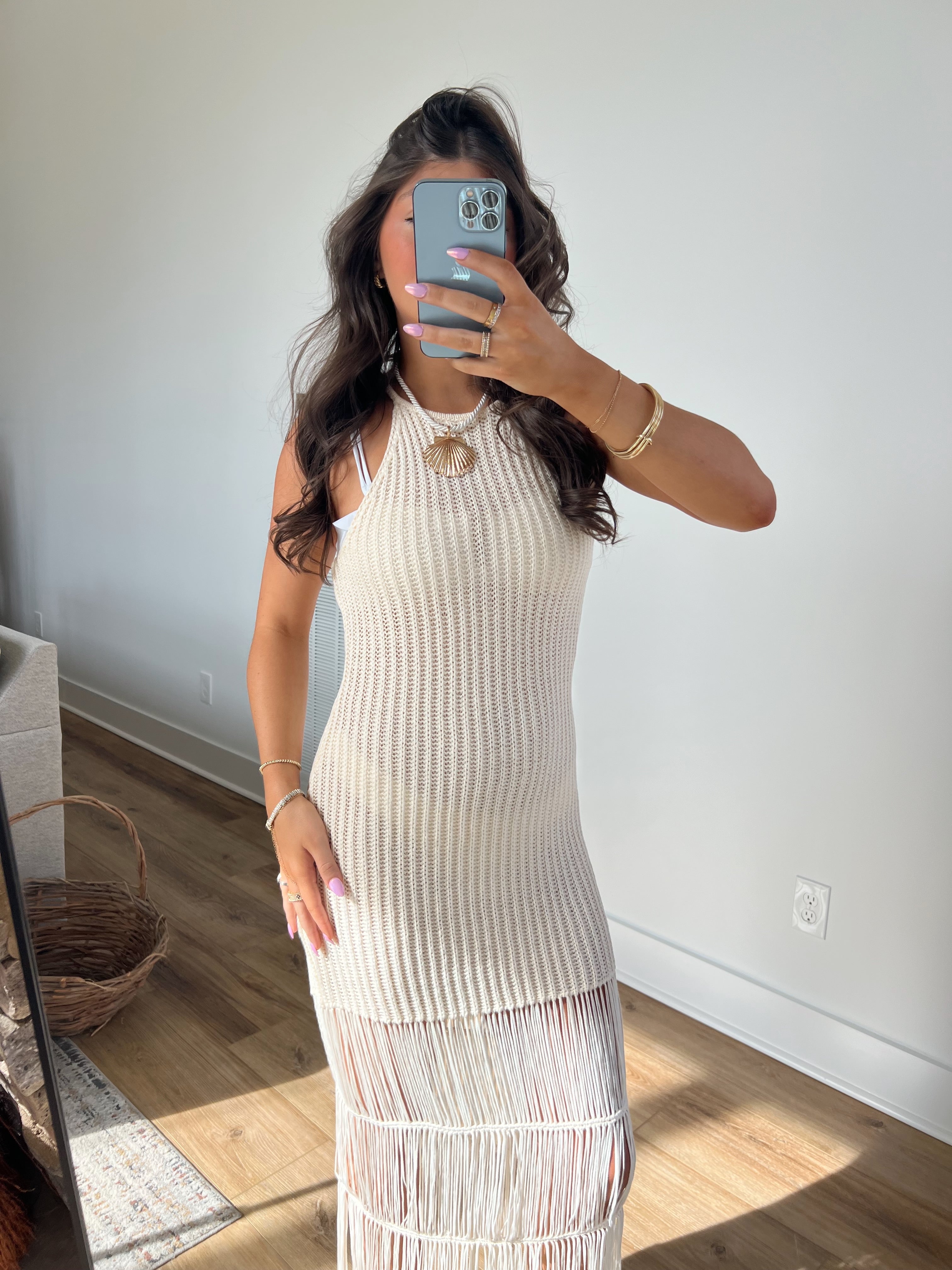 Cream Knit Cover Up