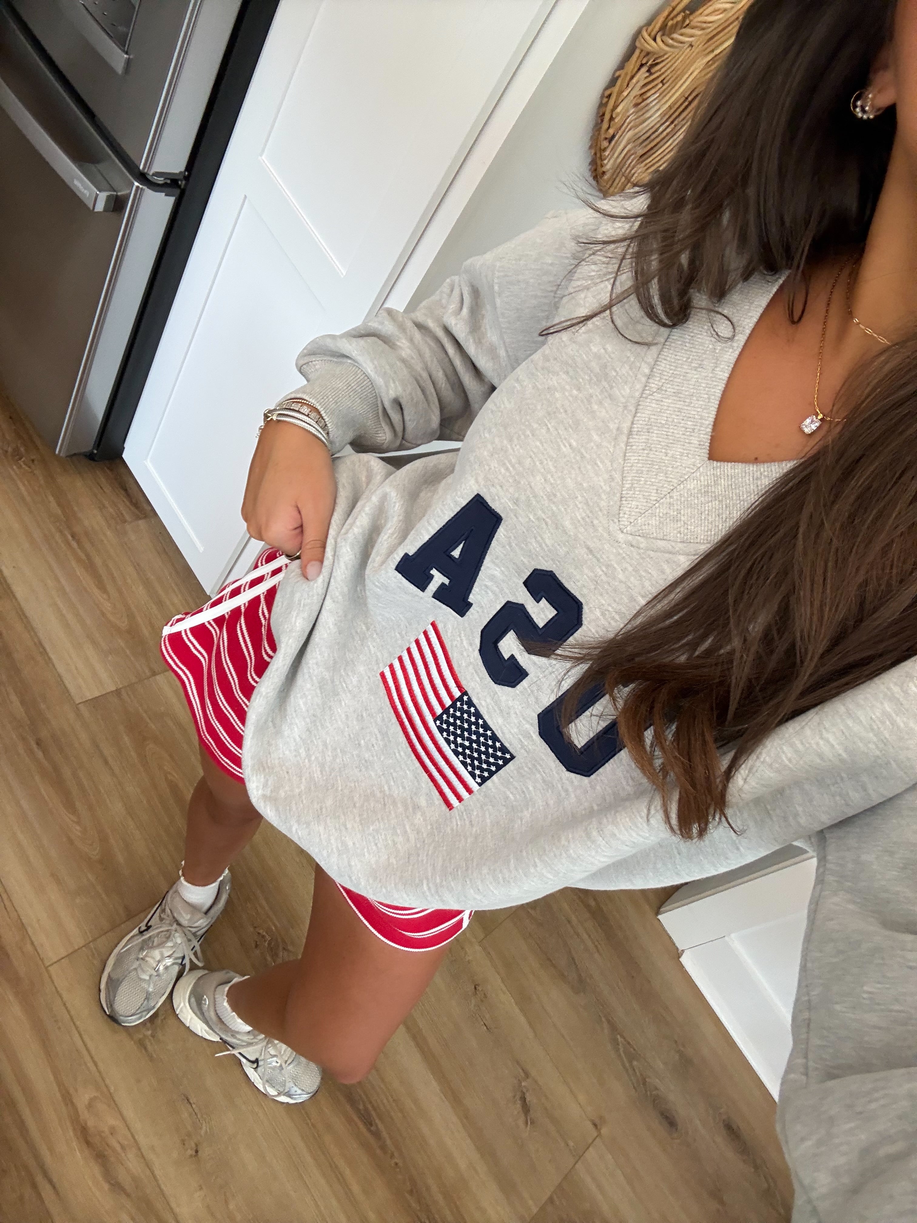 USA V-Neck Slouch Sweater