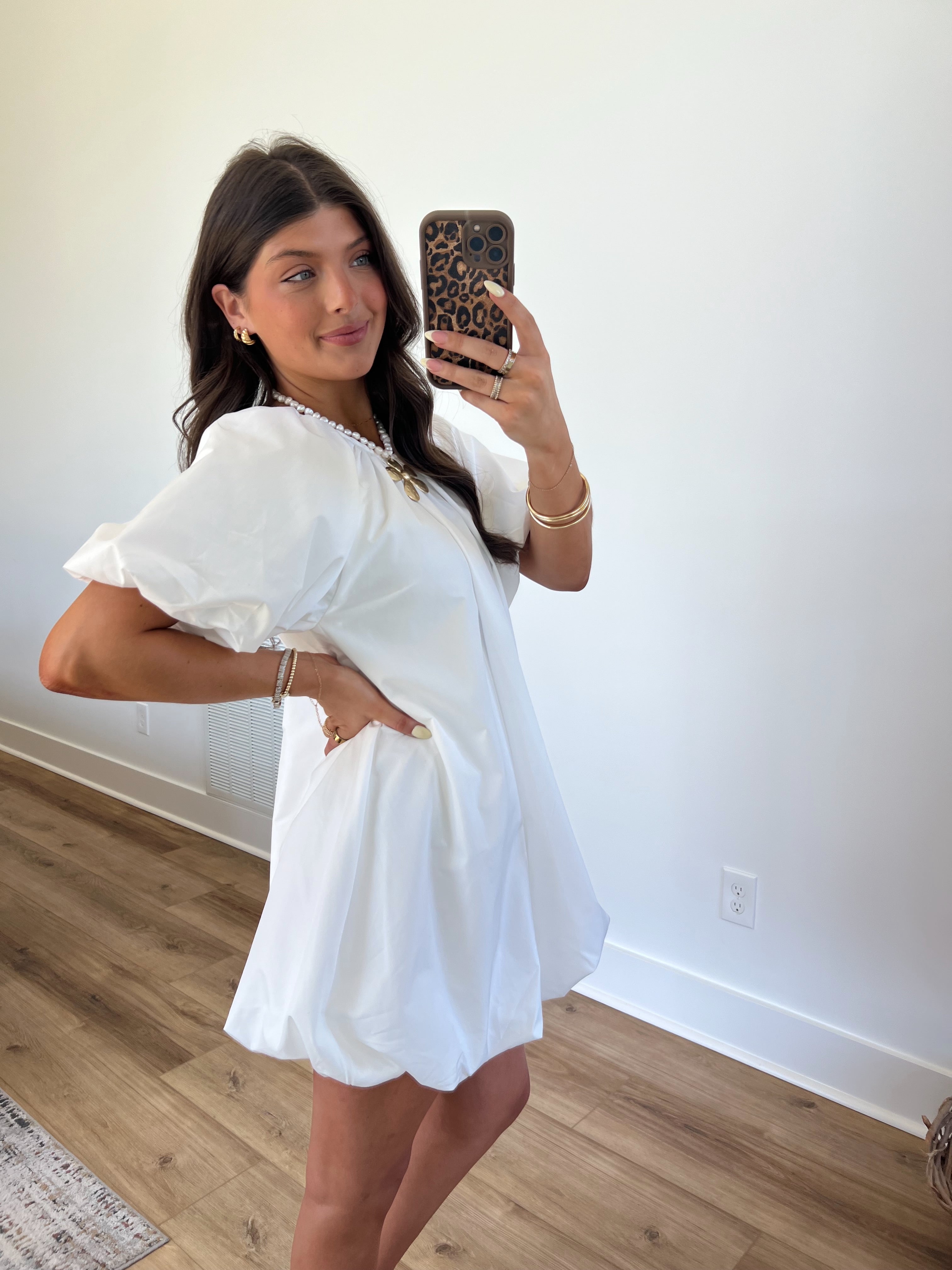 Puff Sleeve Mini Dress