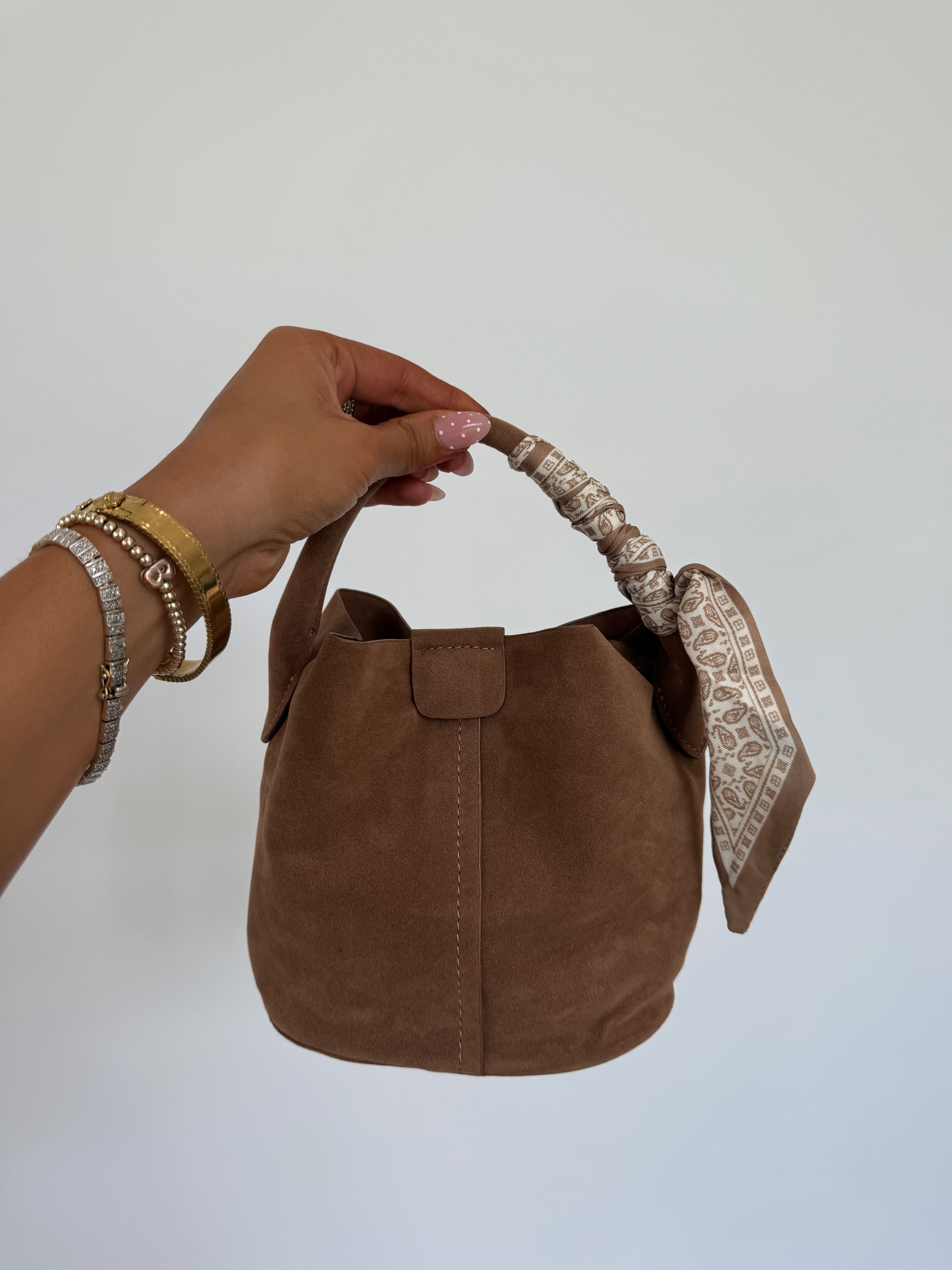 Mini Suede Bucket Bag