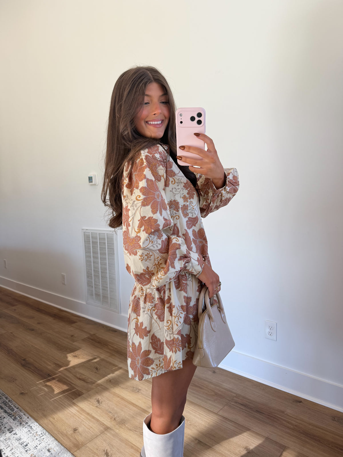 Cream & Rust Floral Mini
