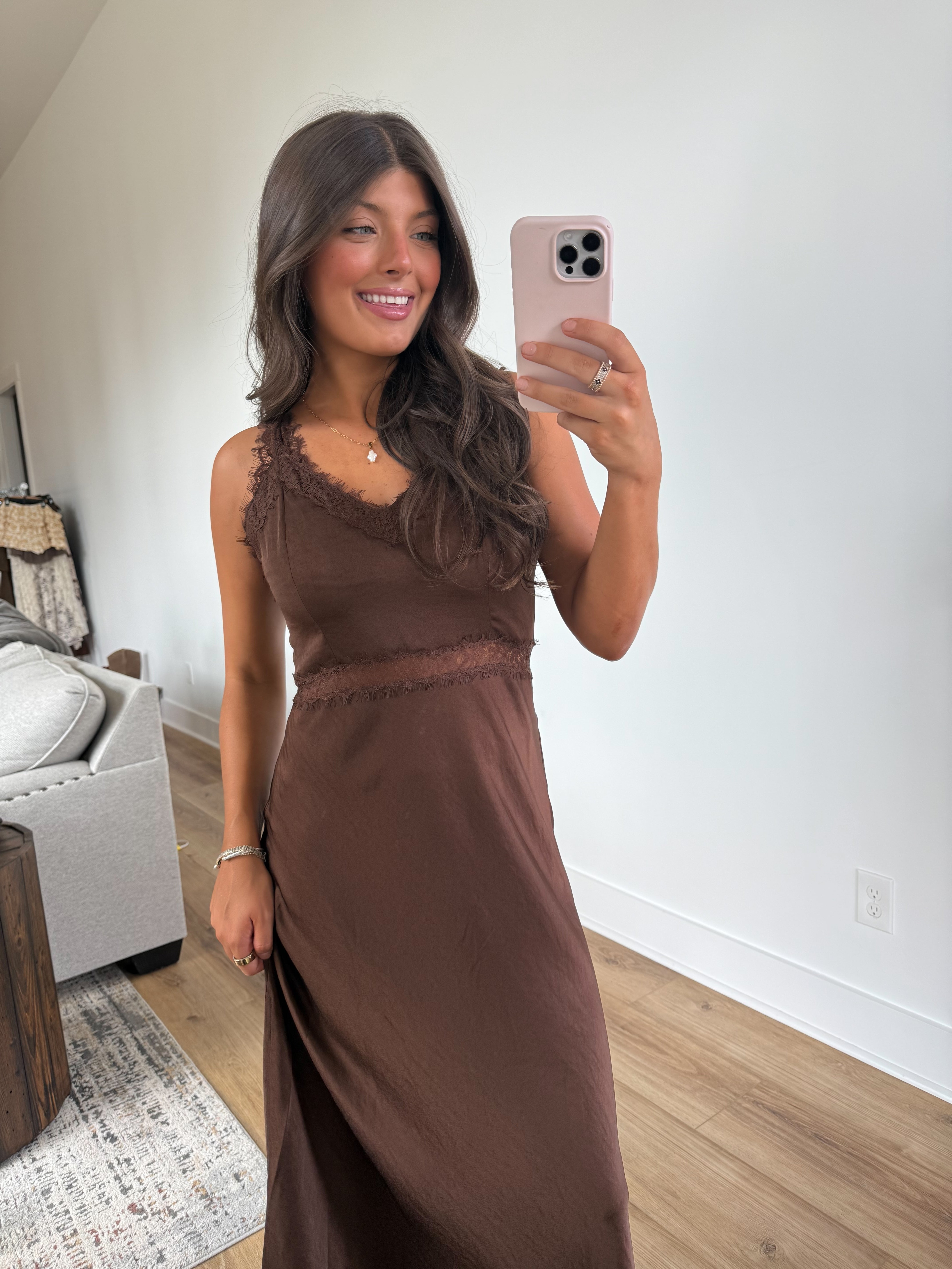 Olivia Lace Satin Dress