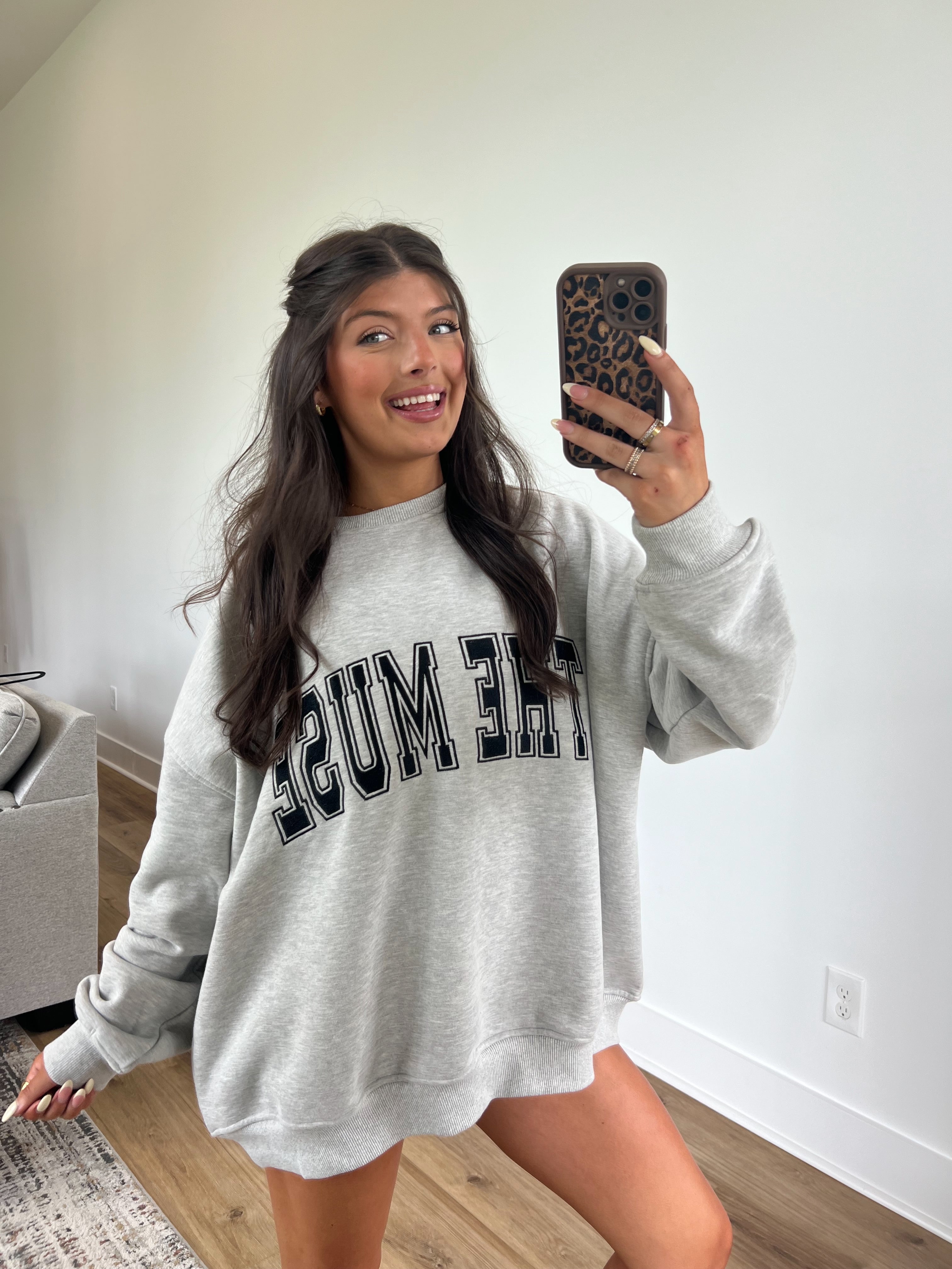 The Muse Varsity Crewneck (Grey/Black)