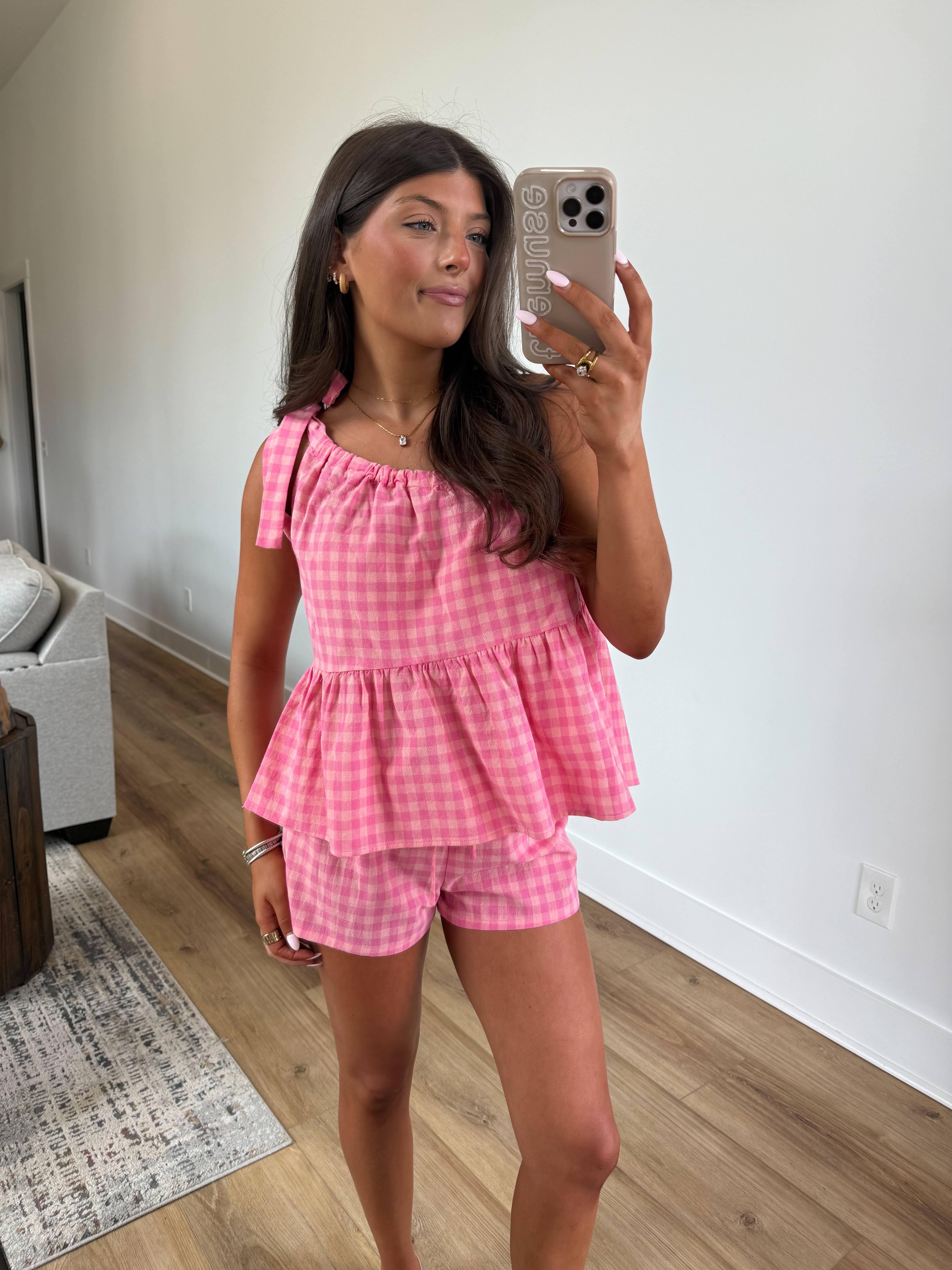 Hot Pink Gingham Set