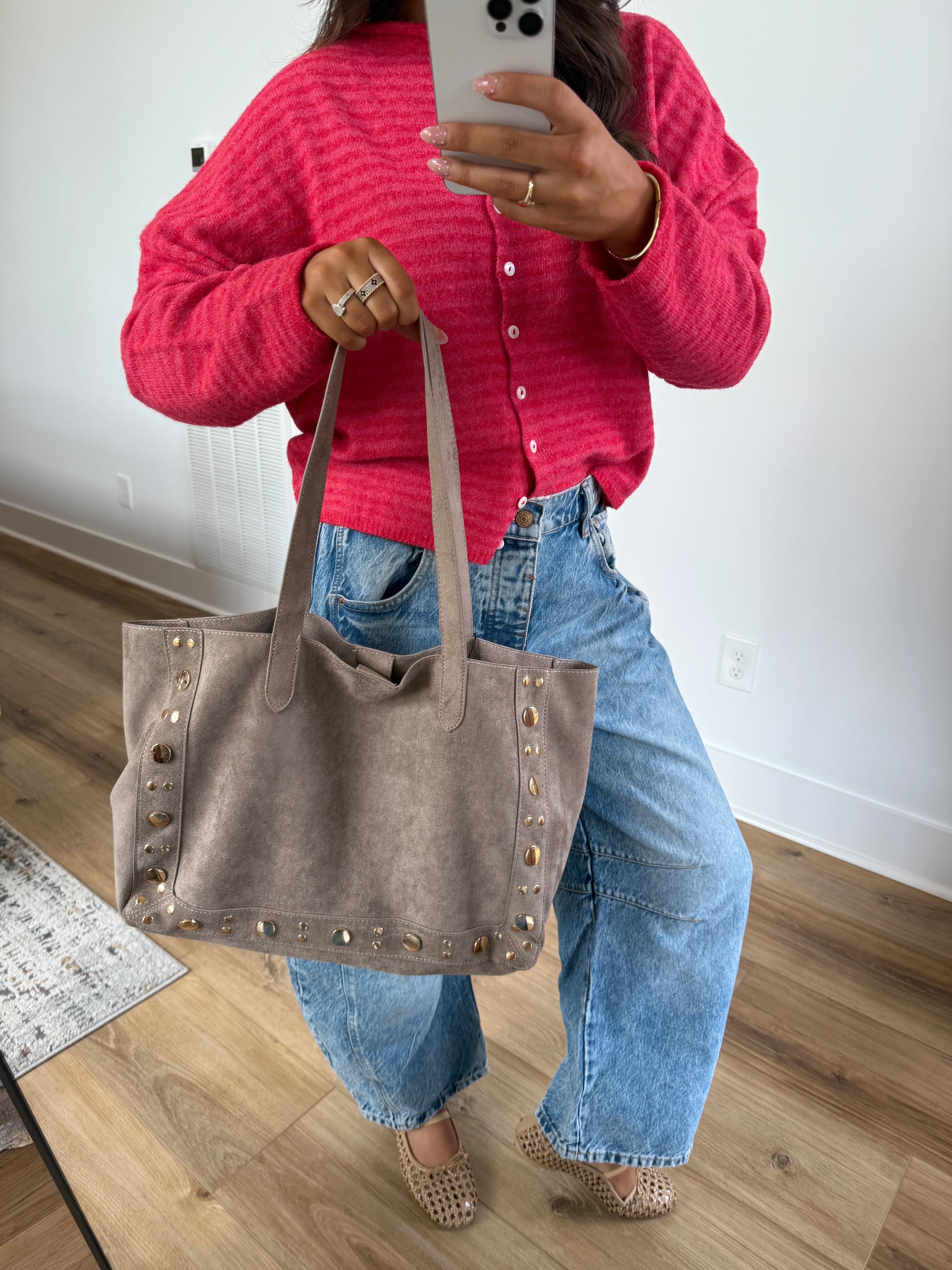 Gilmore Suede Tote (Taupe)