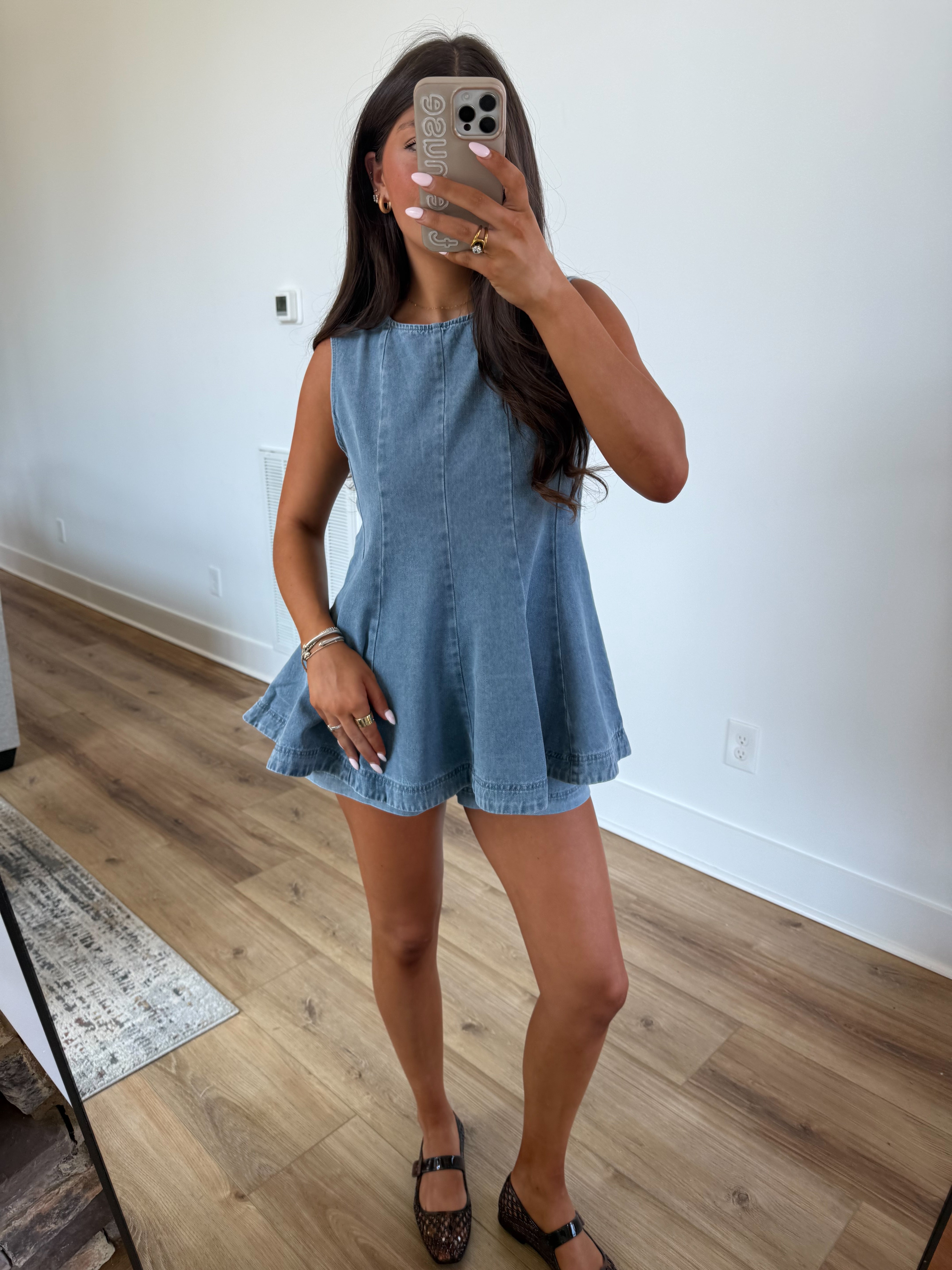 Light Denim Flare Set
