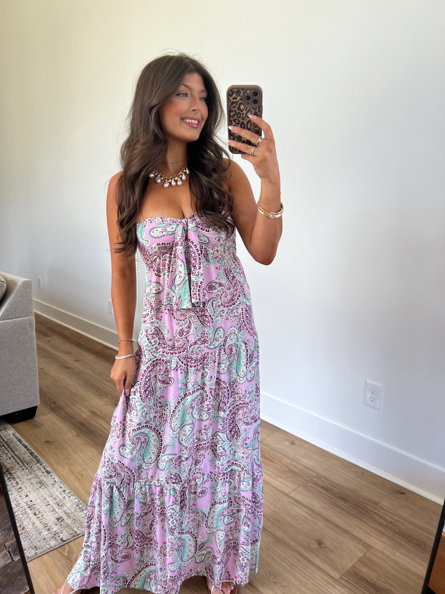 Lavender Paisley Maxi Dress