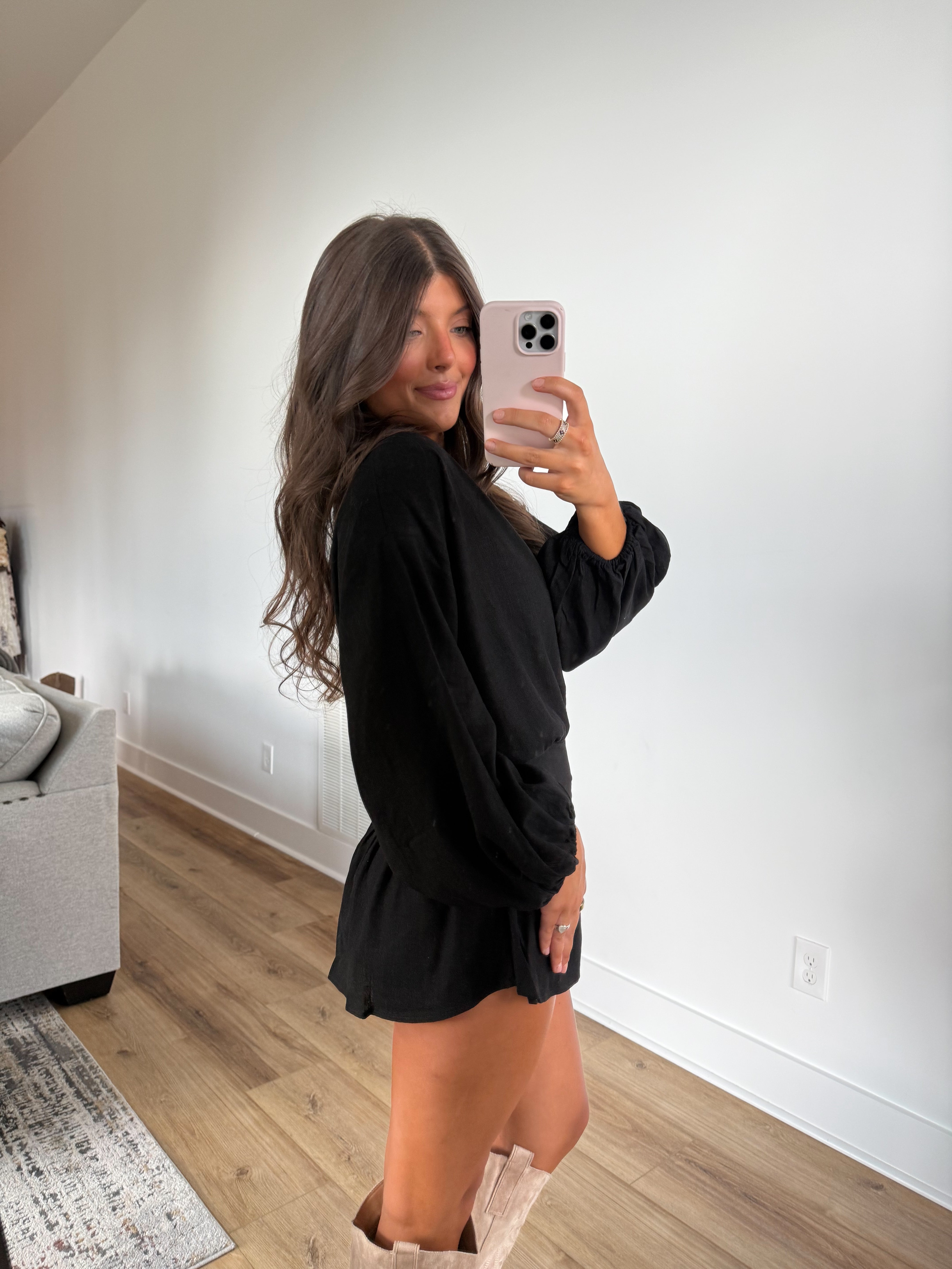 Falling Leaves Romper (Black)