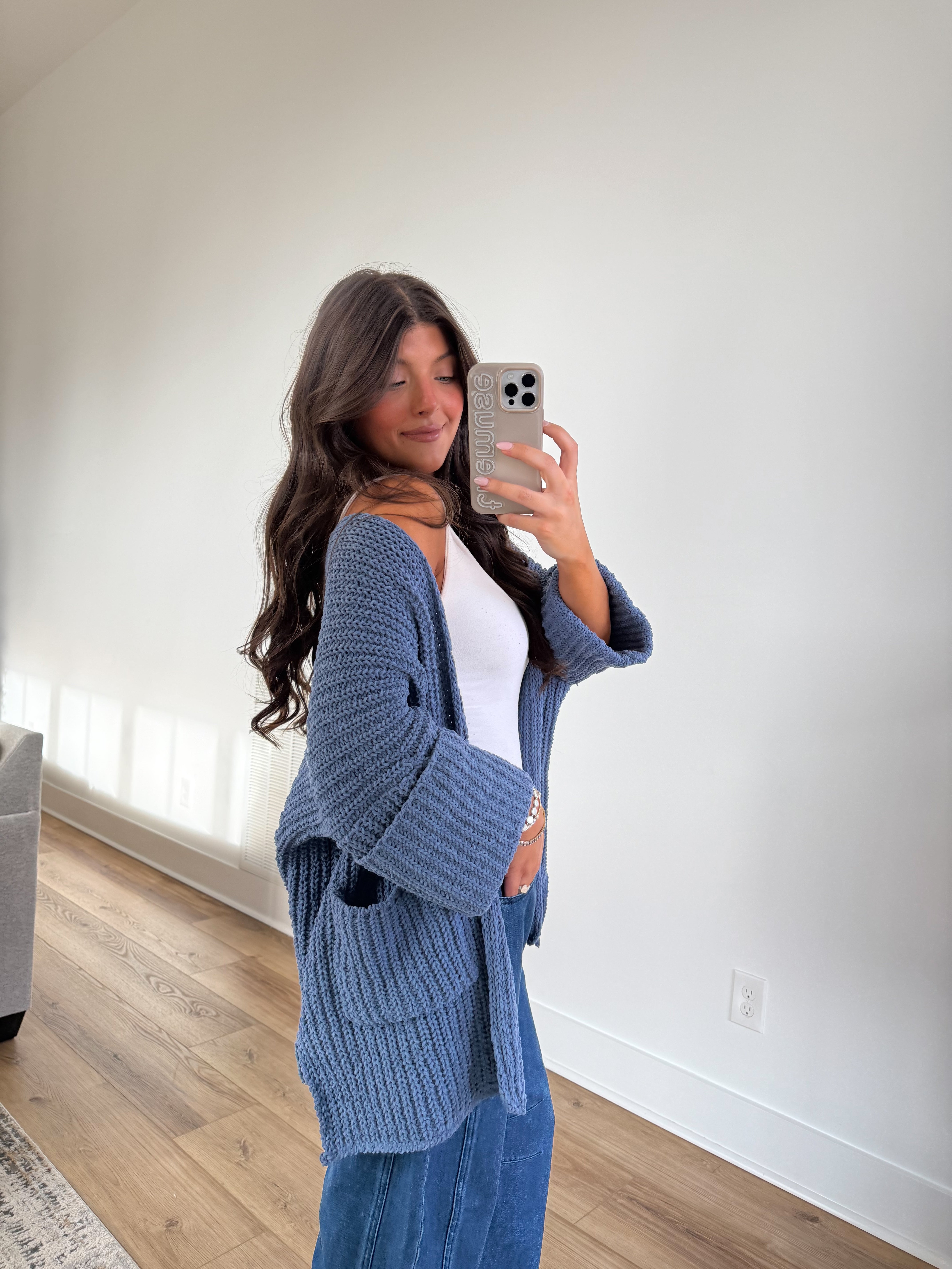 Oat Milk Cardigan (Blue)