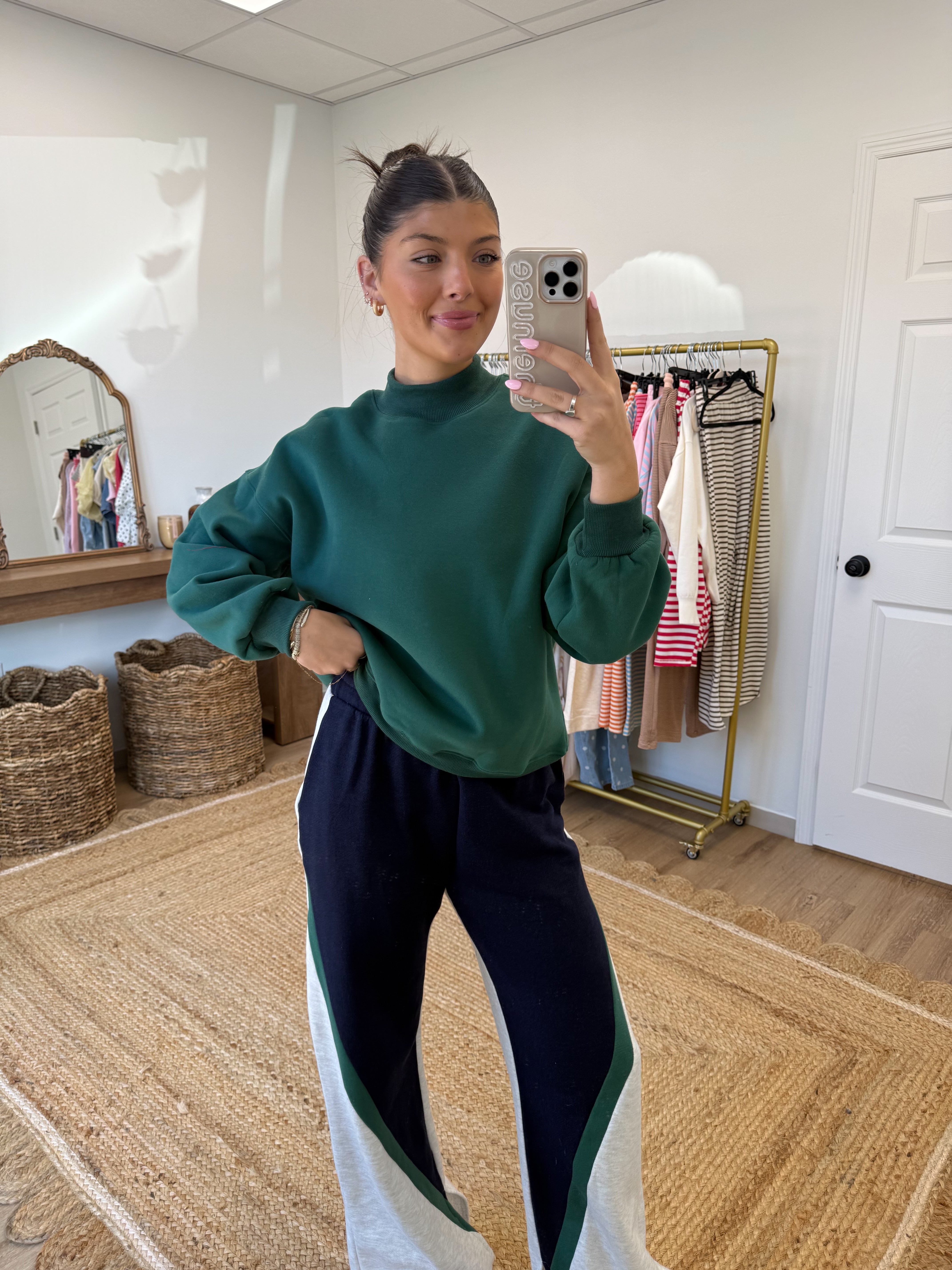 Seafoam Mockneck Pullover