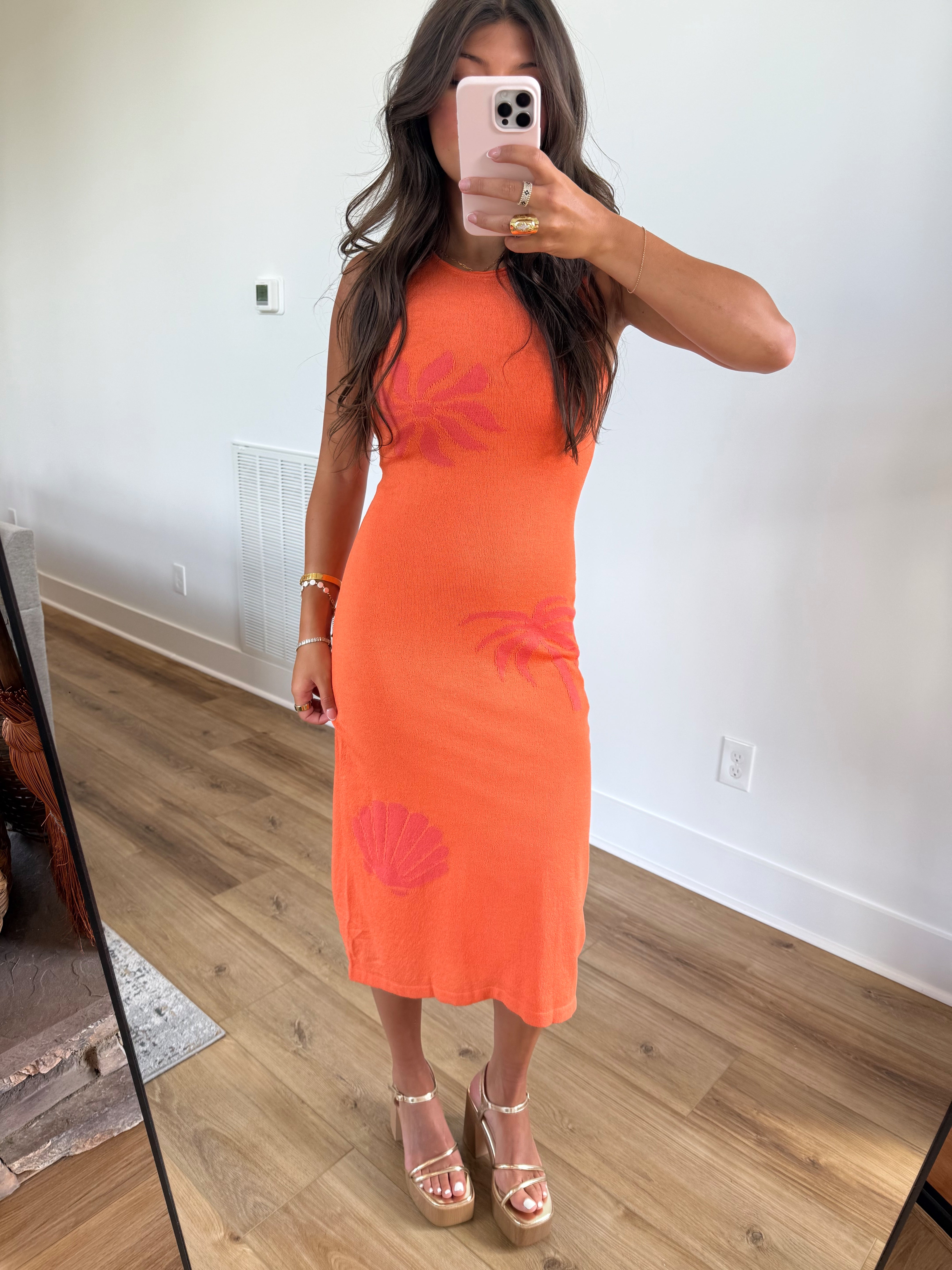 Mango Glow Midi Dress