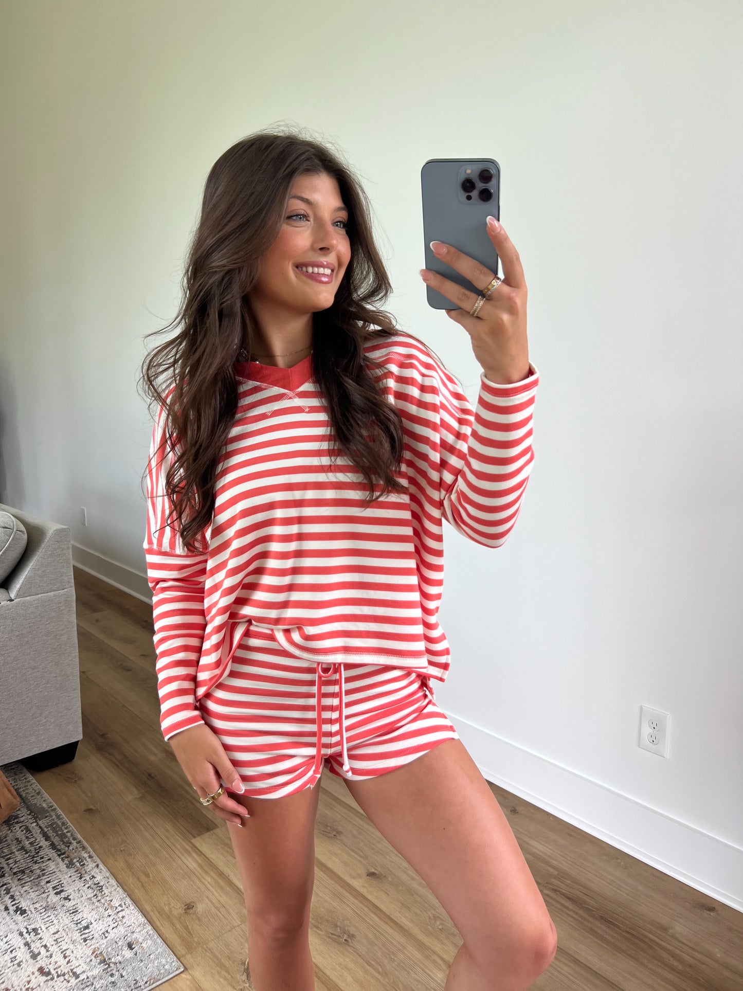 Travel Day Stripe Set (Coral)