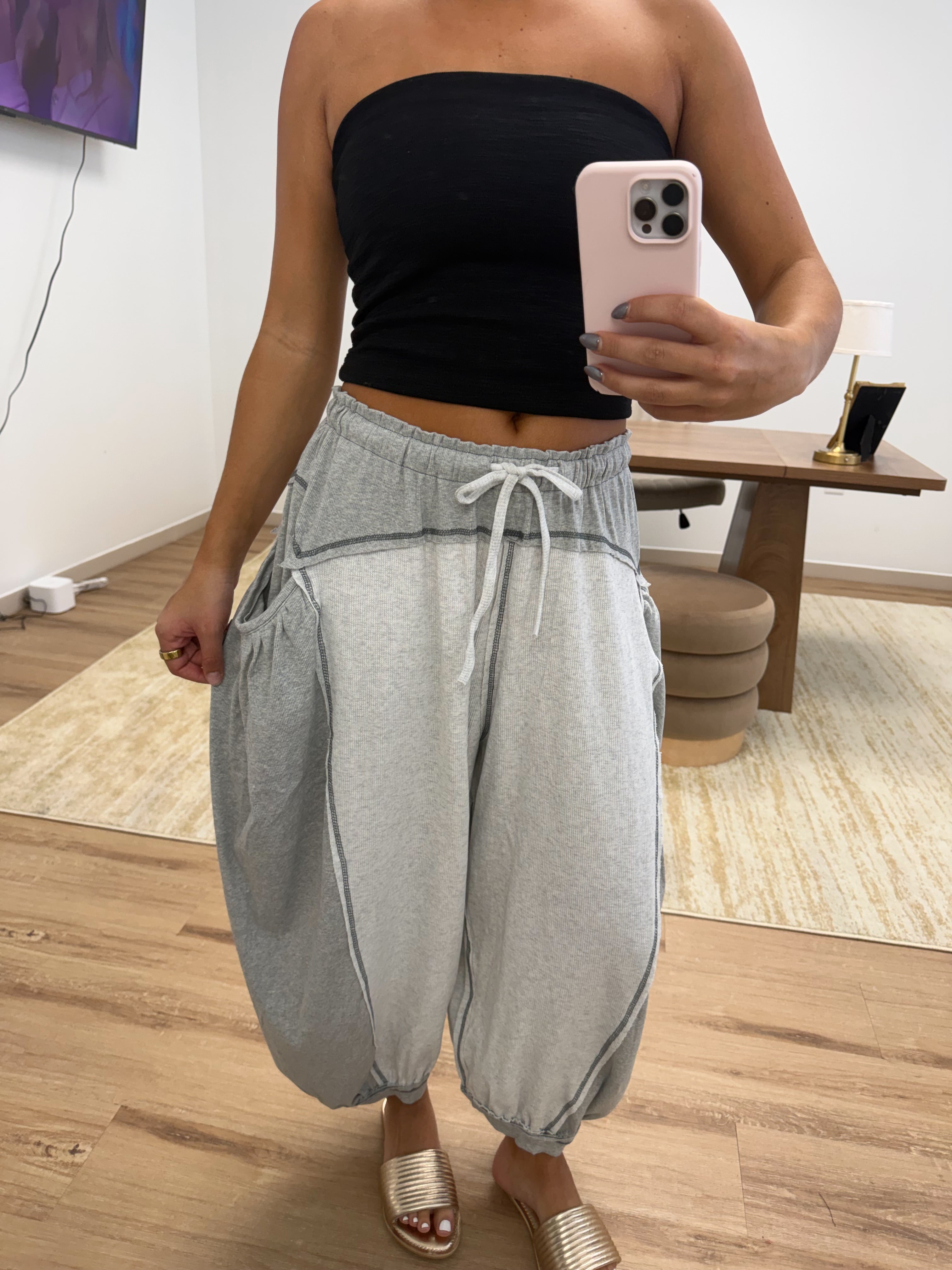 Grey Stitch Pant