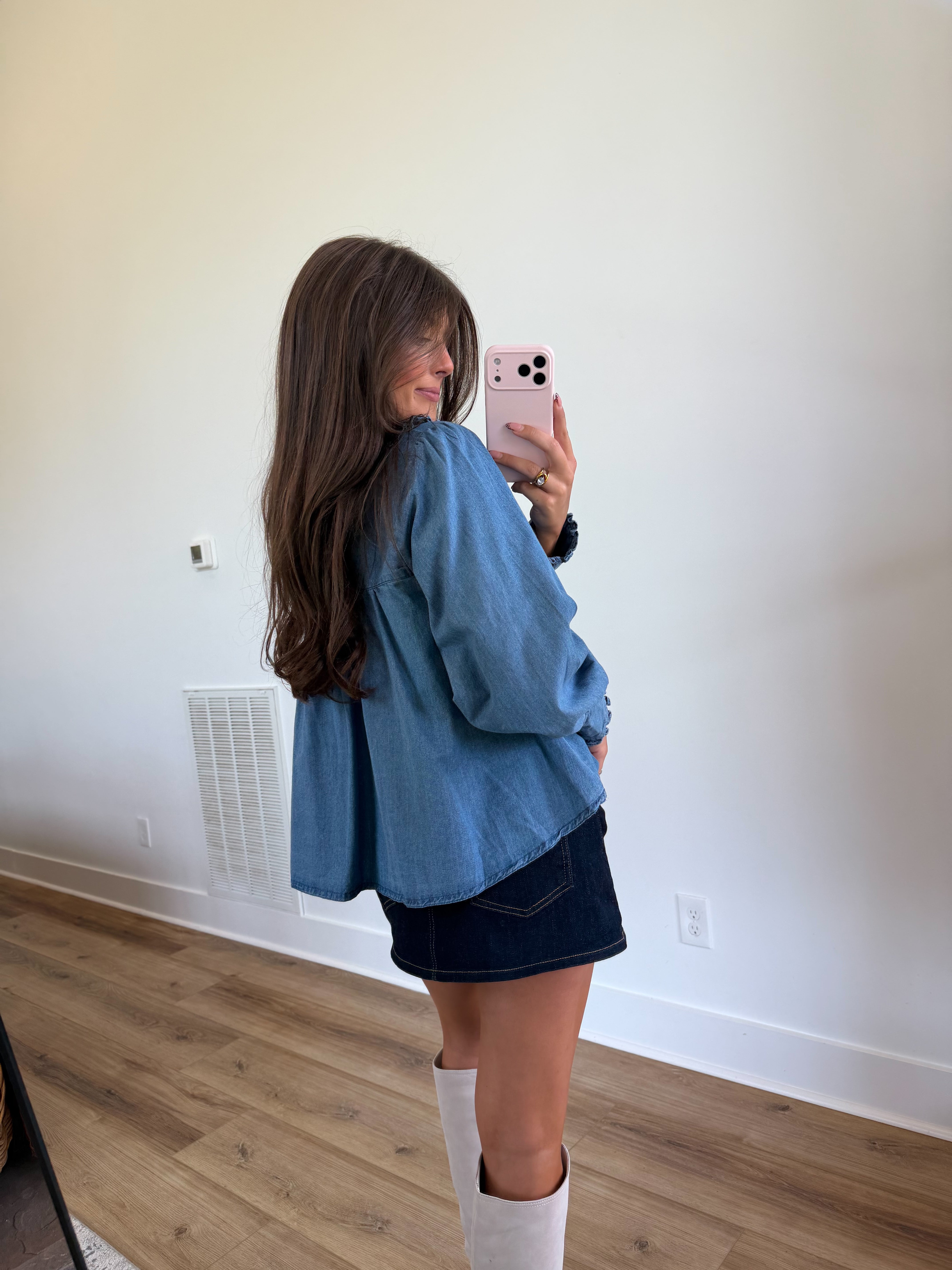 Collar Me Cute Denim Top