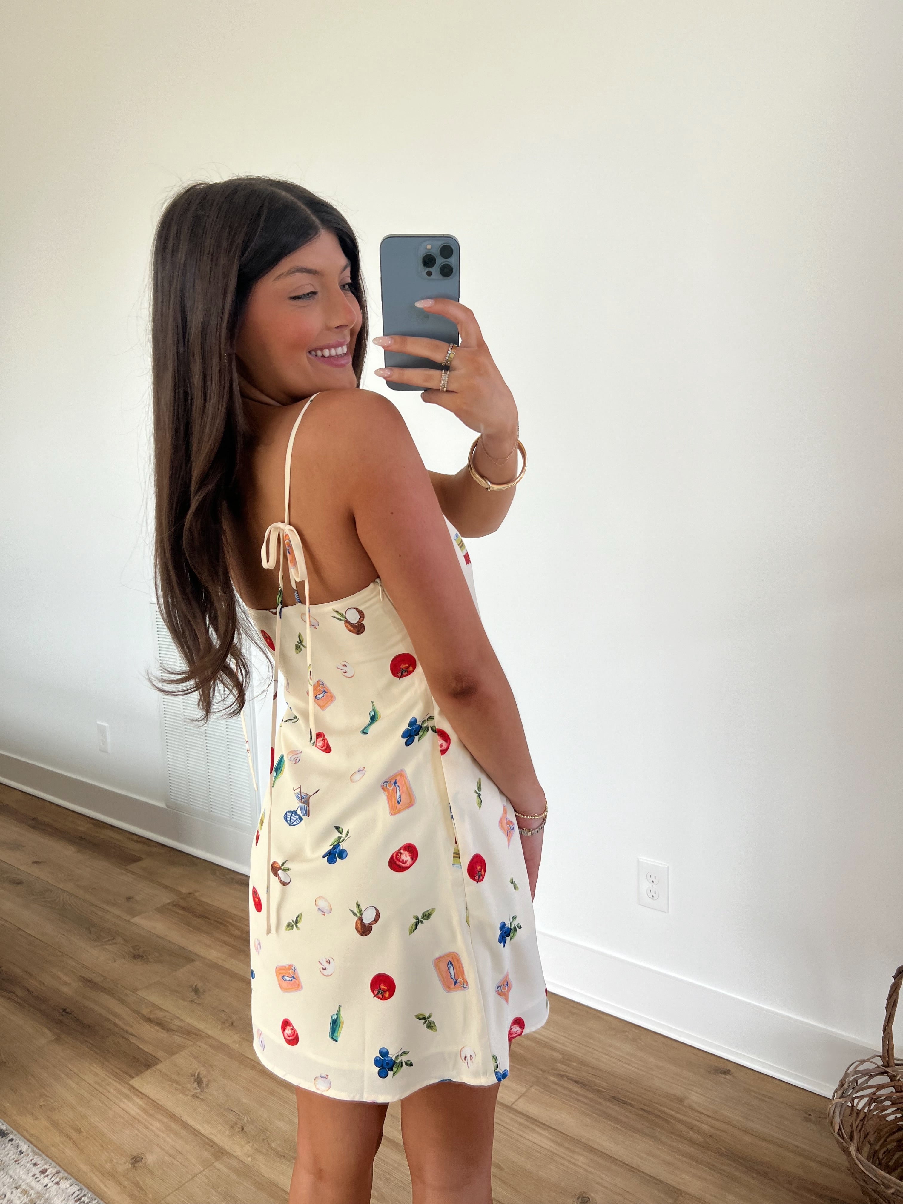 European Print Mini Dress