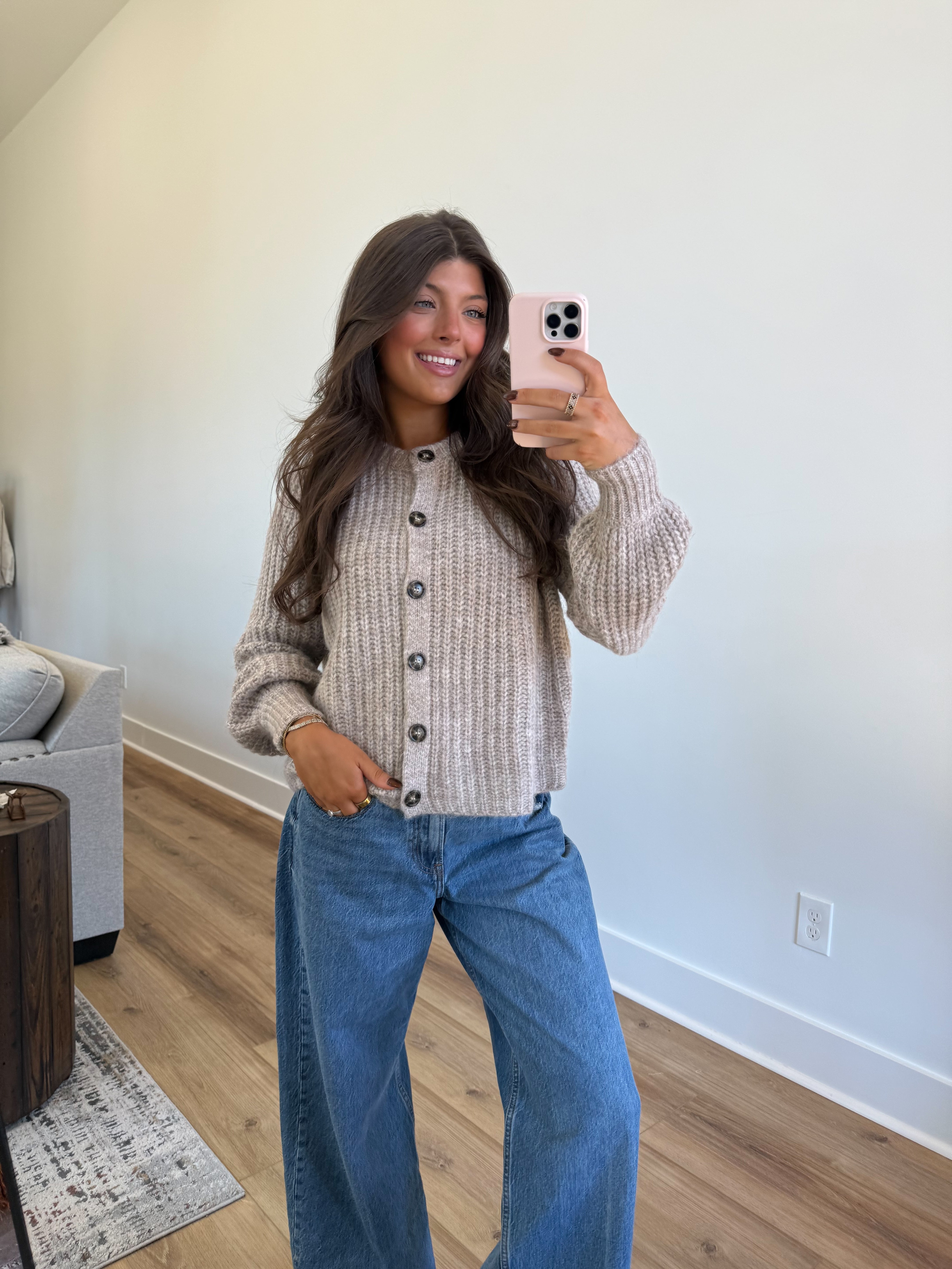 Brushed Button Cardigan