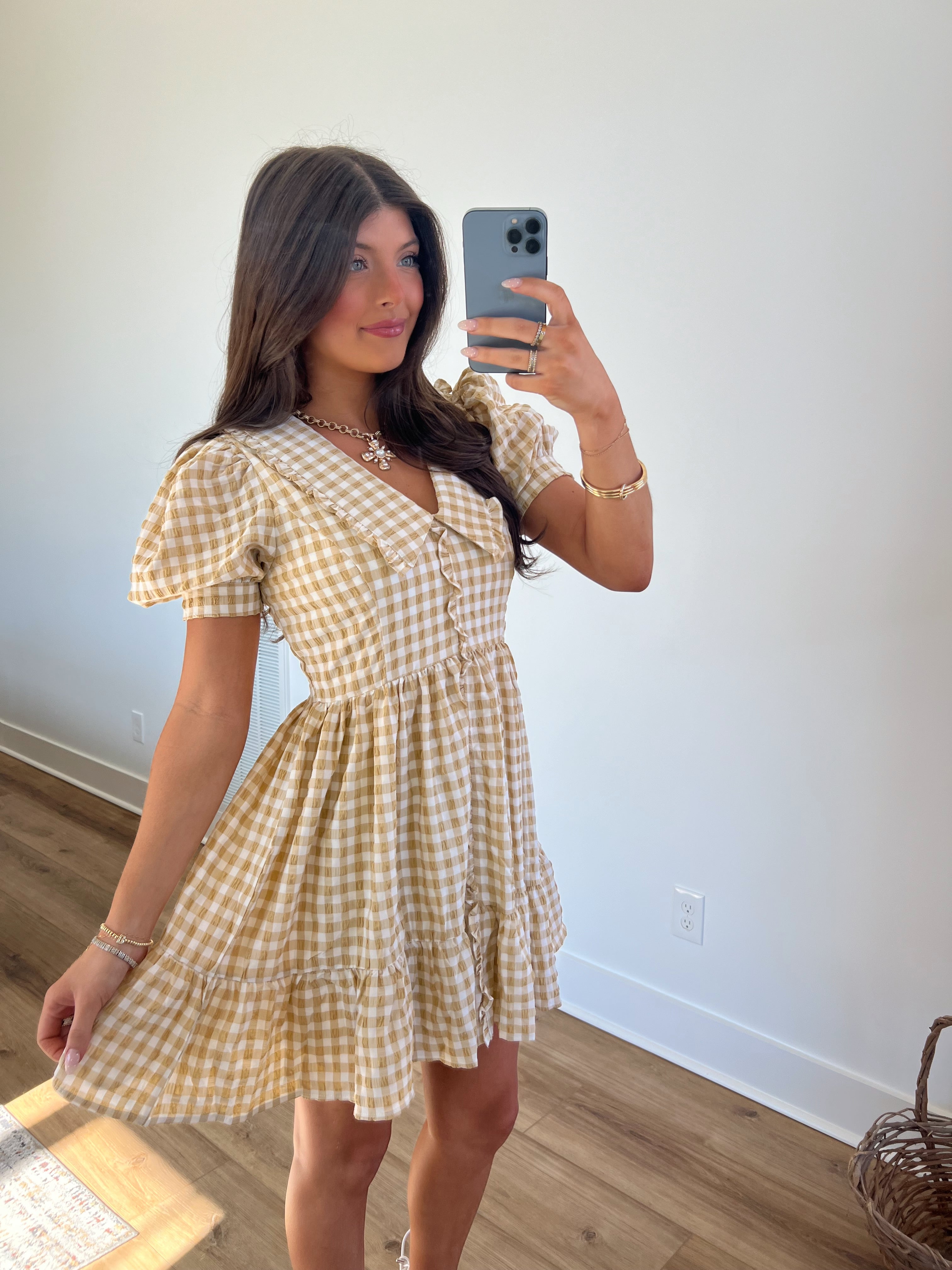 (Beige) Conversation Hearts Mini Dress