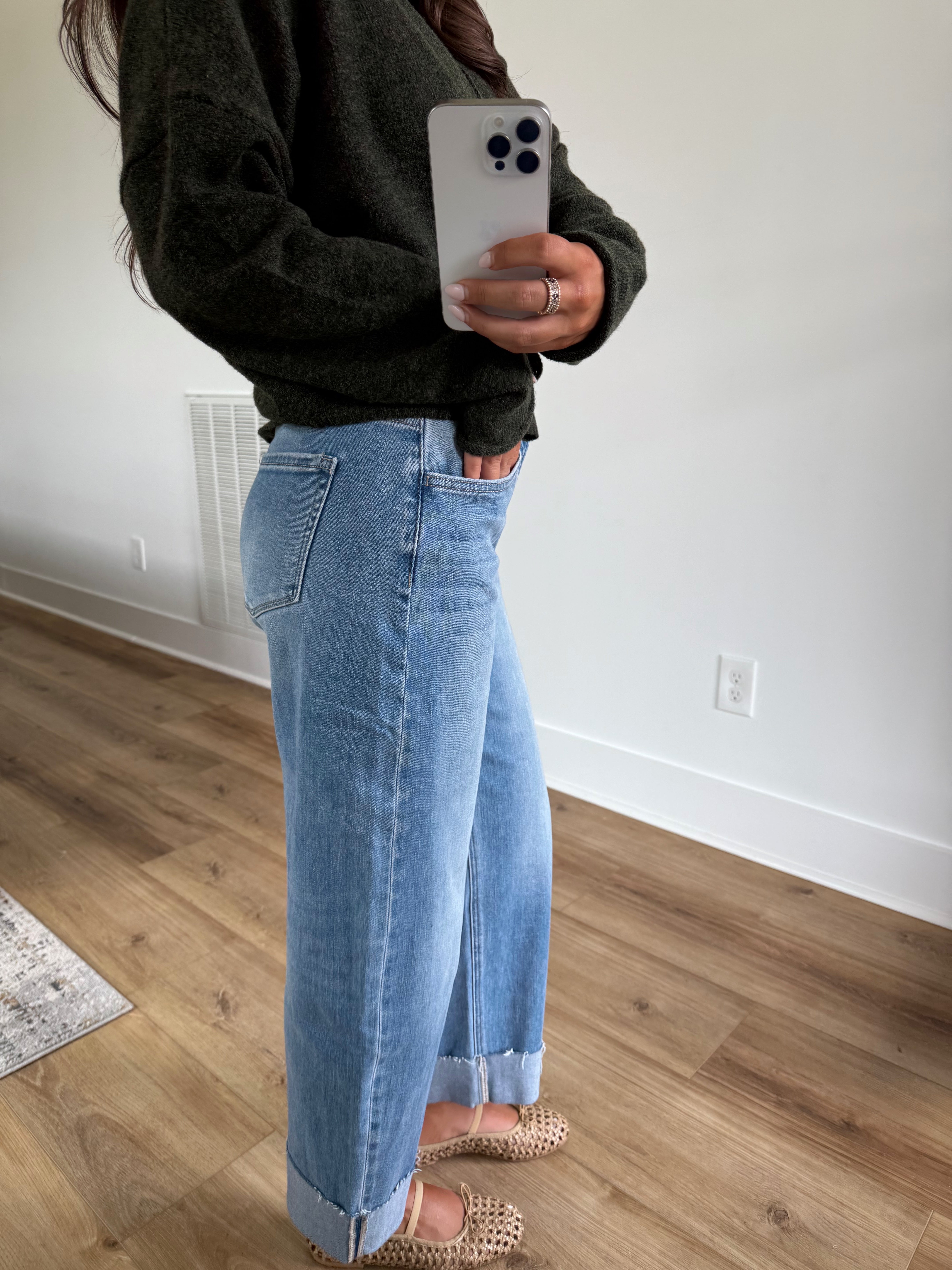 Cuffed Barrel Jeans