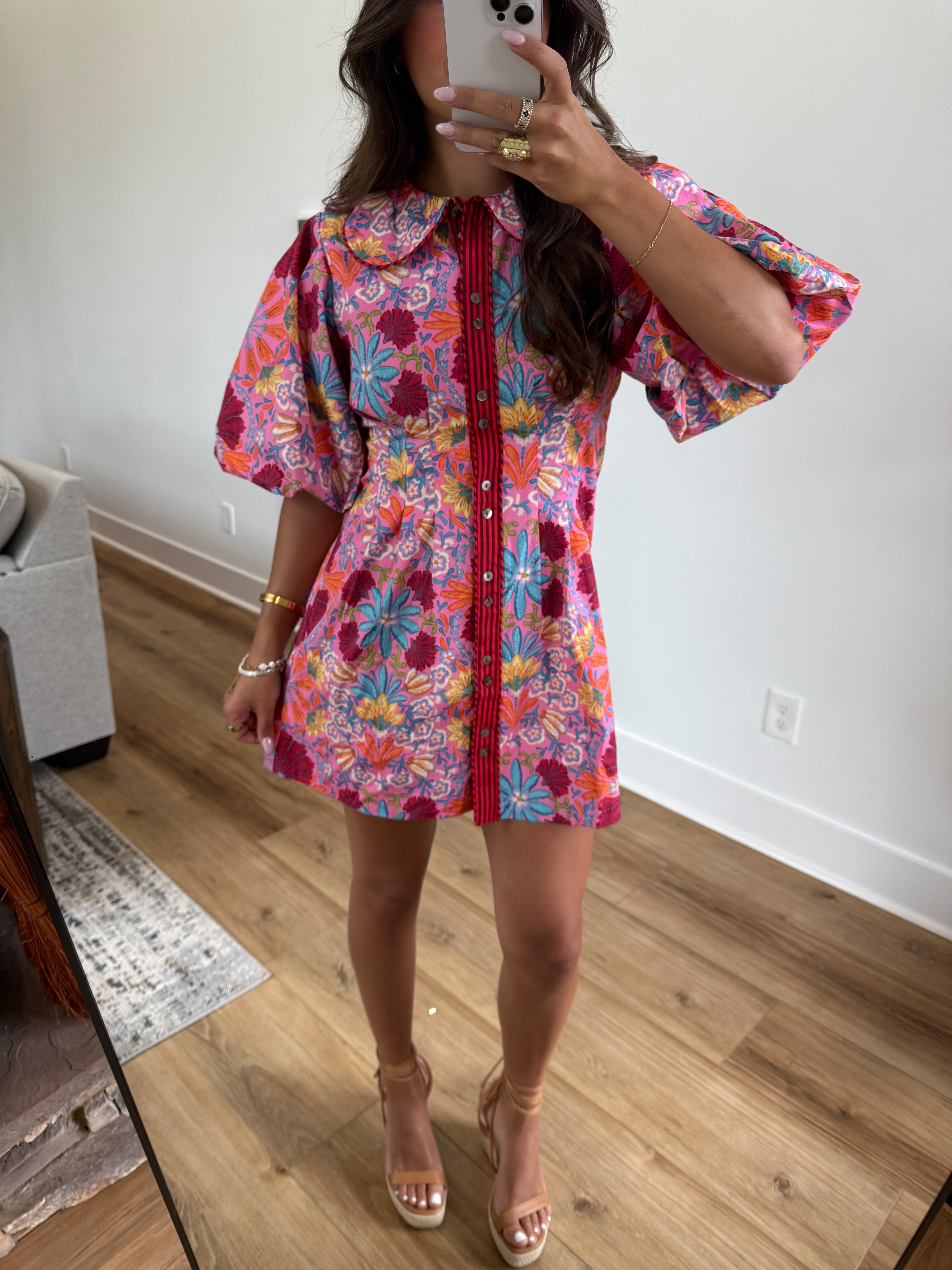 Summer Bloom Collared Mini Dress