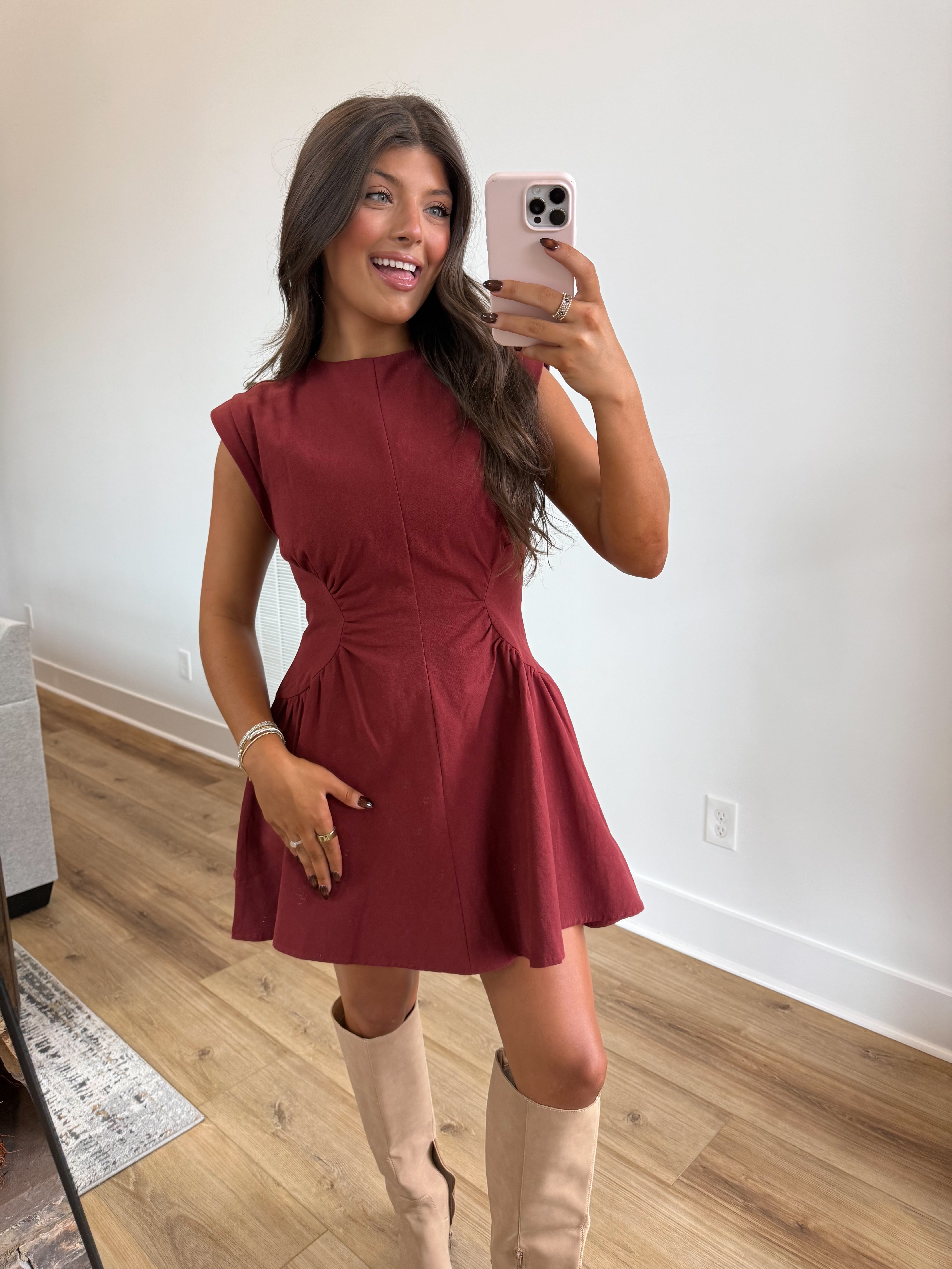 Burgundy Pecan Dress
