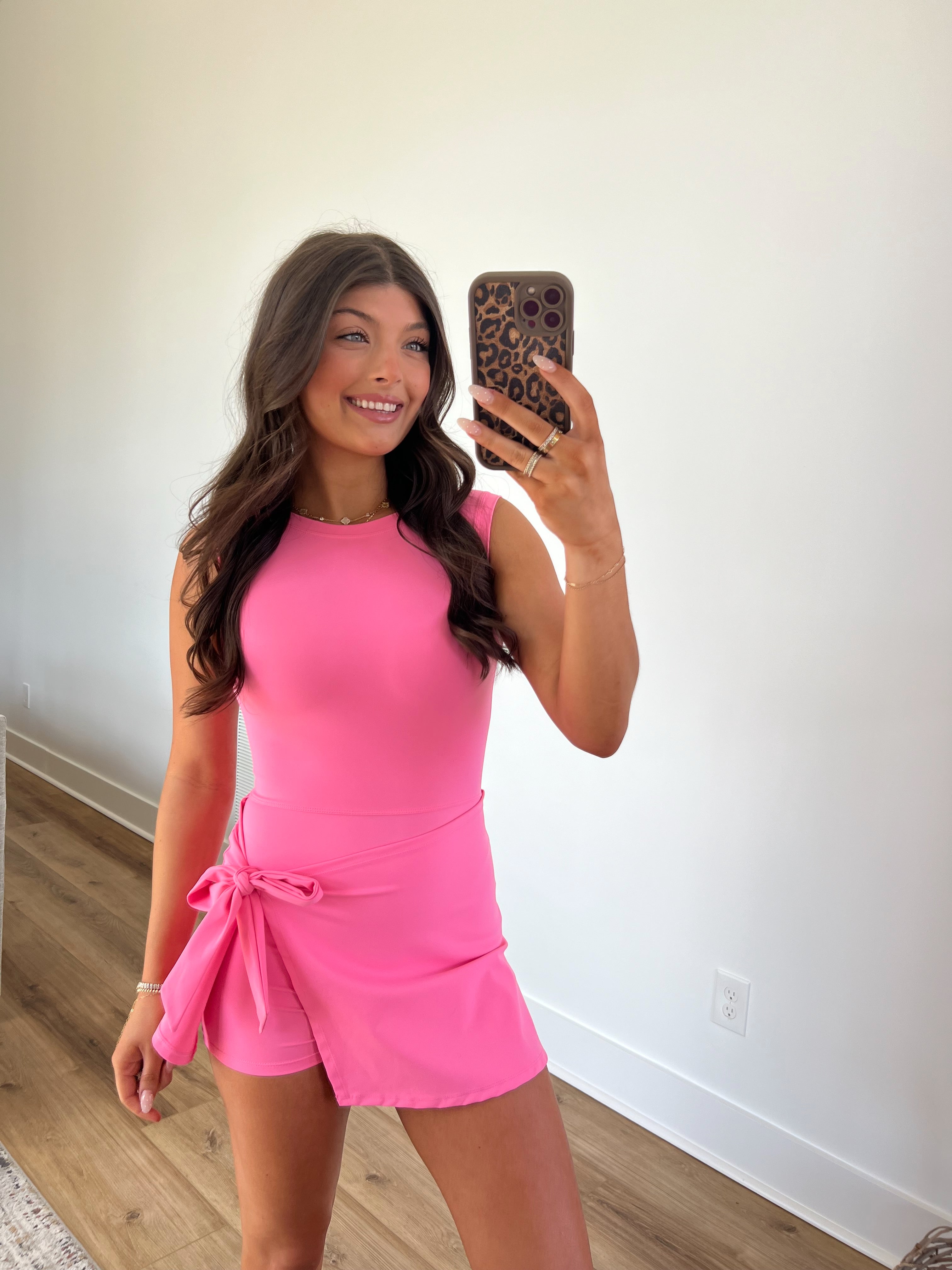 Hot Pink Wrap Athletic Dress
