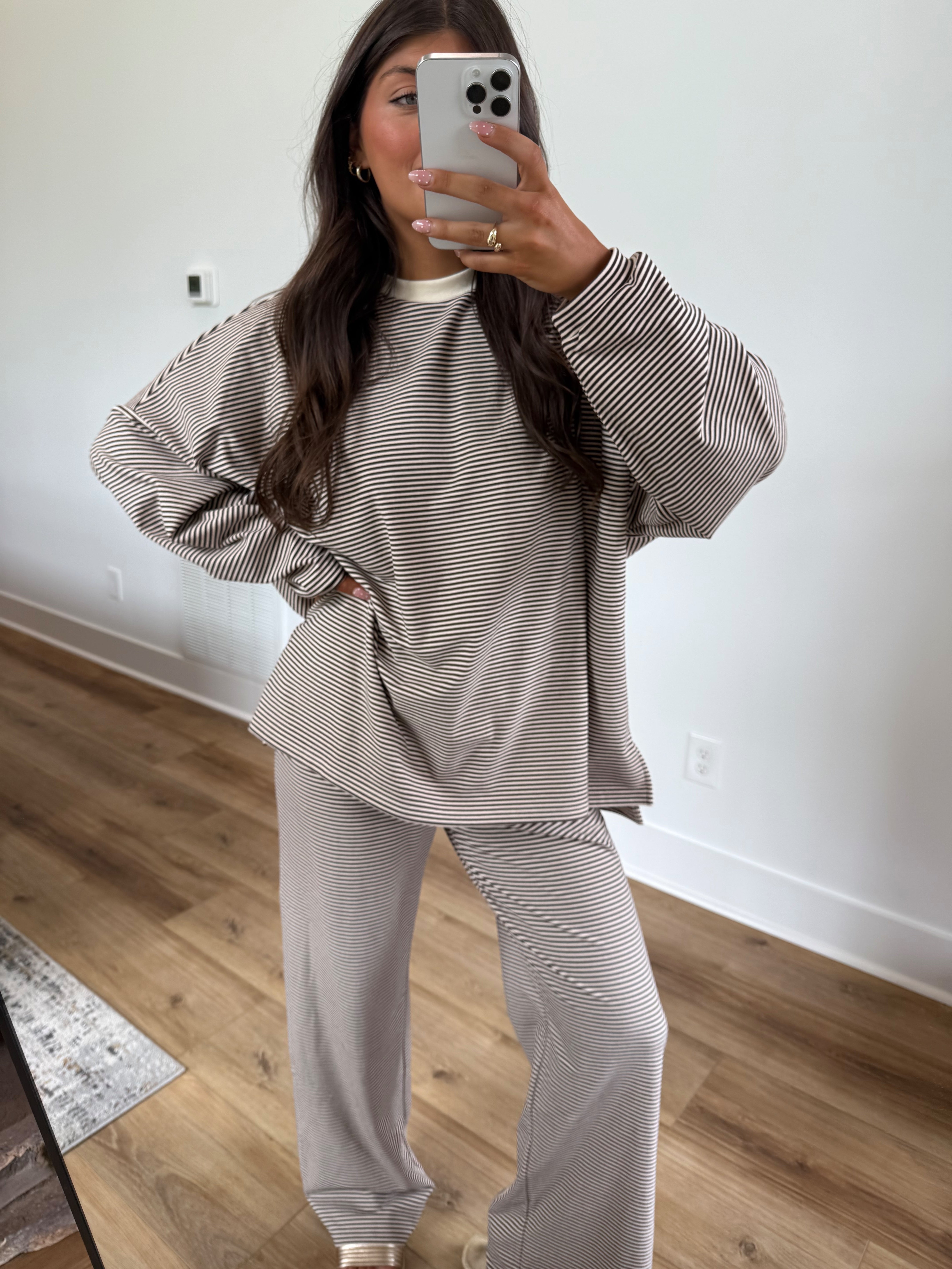 October Fleece TOP (Brown/Cream)