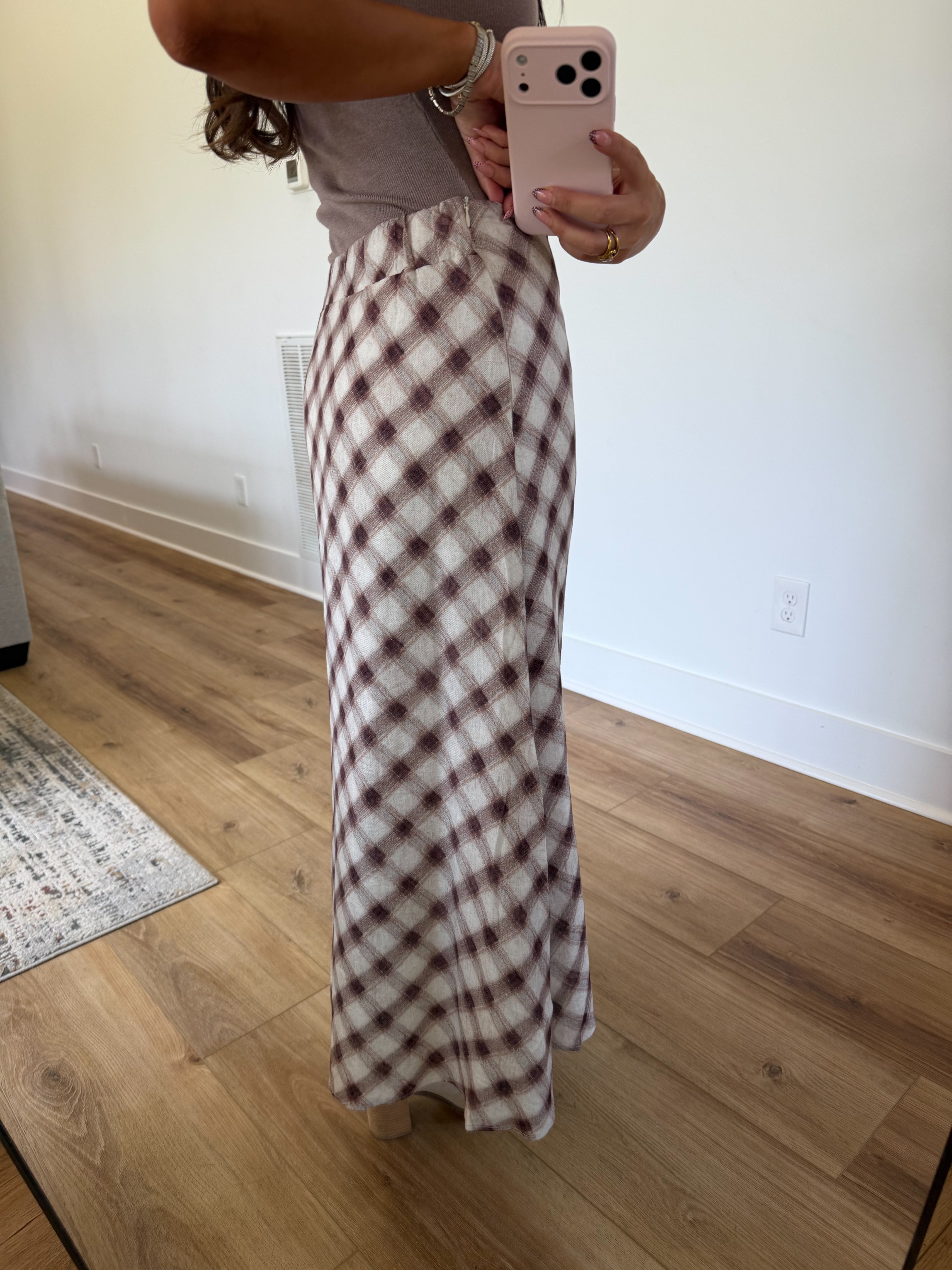 Blair Plaid Midi (Vanilla)