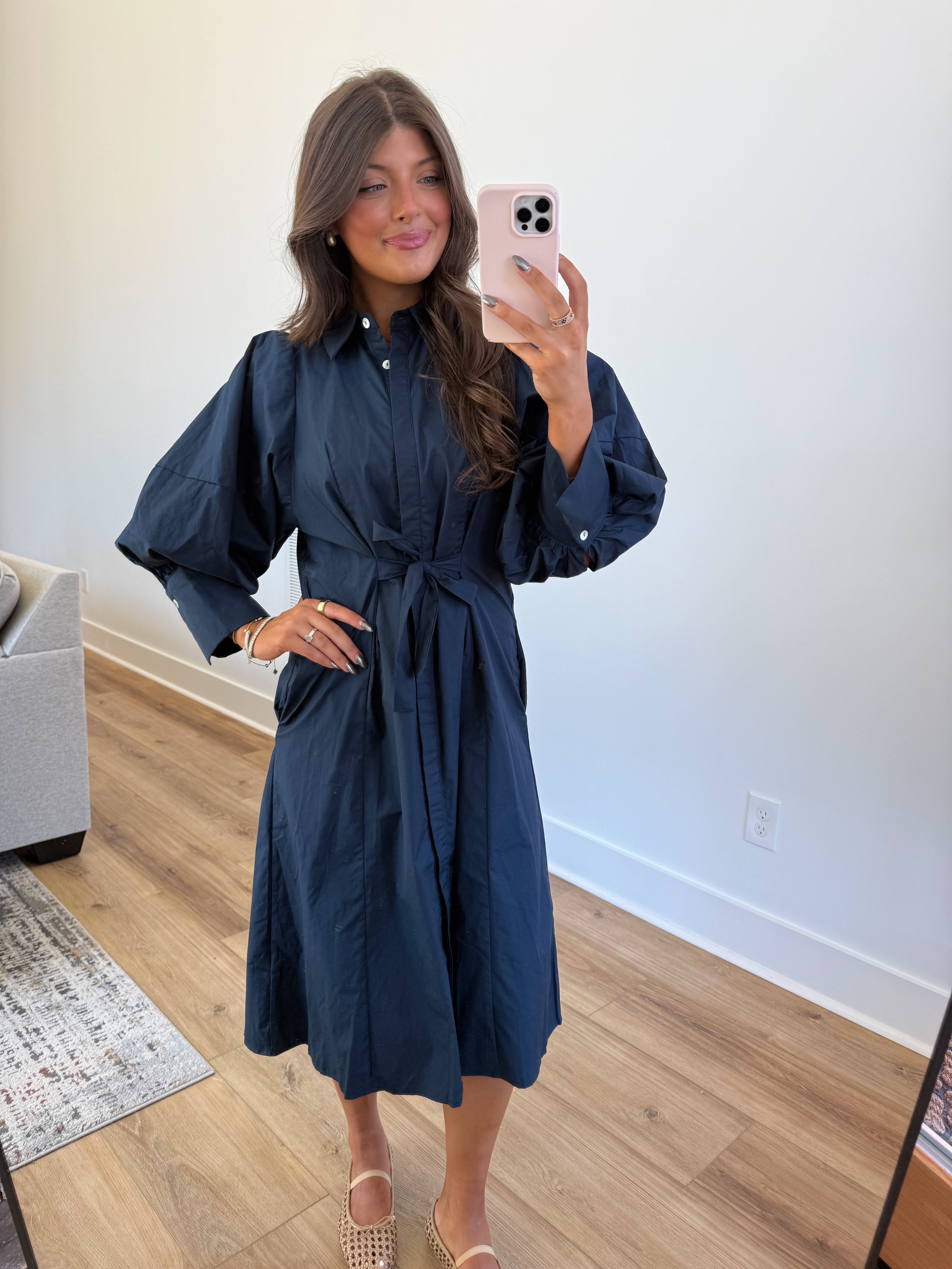 Sunday Morning Midi Dress (Navy)