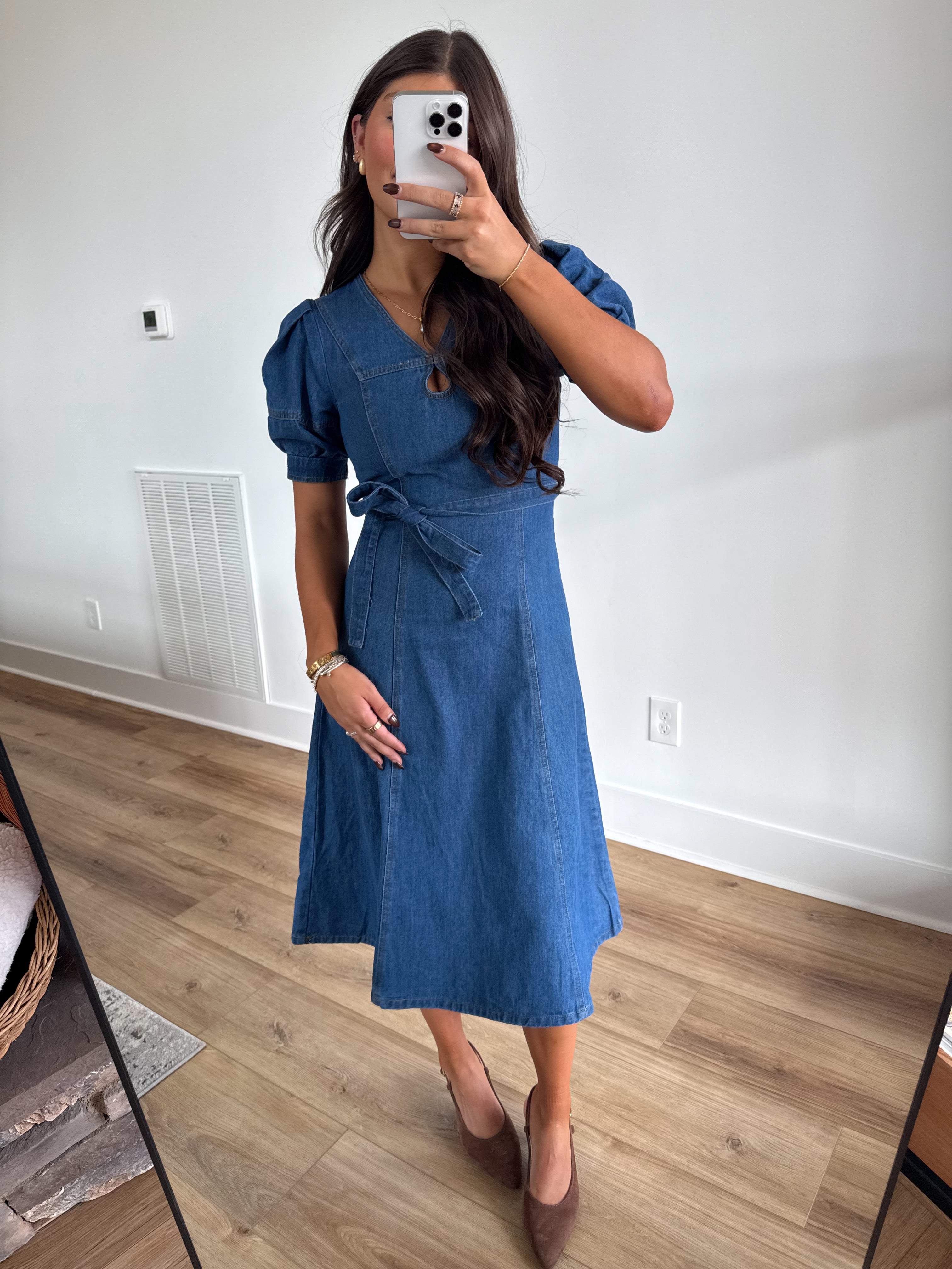 The Sweetheart Denim Midi