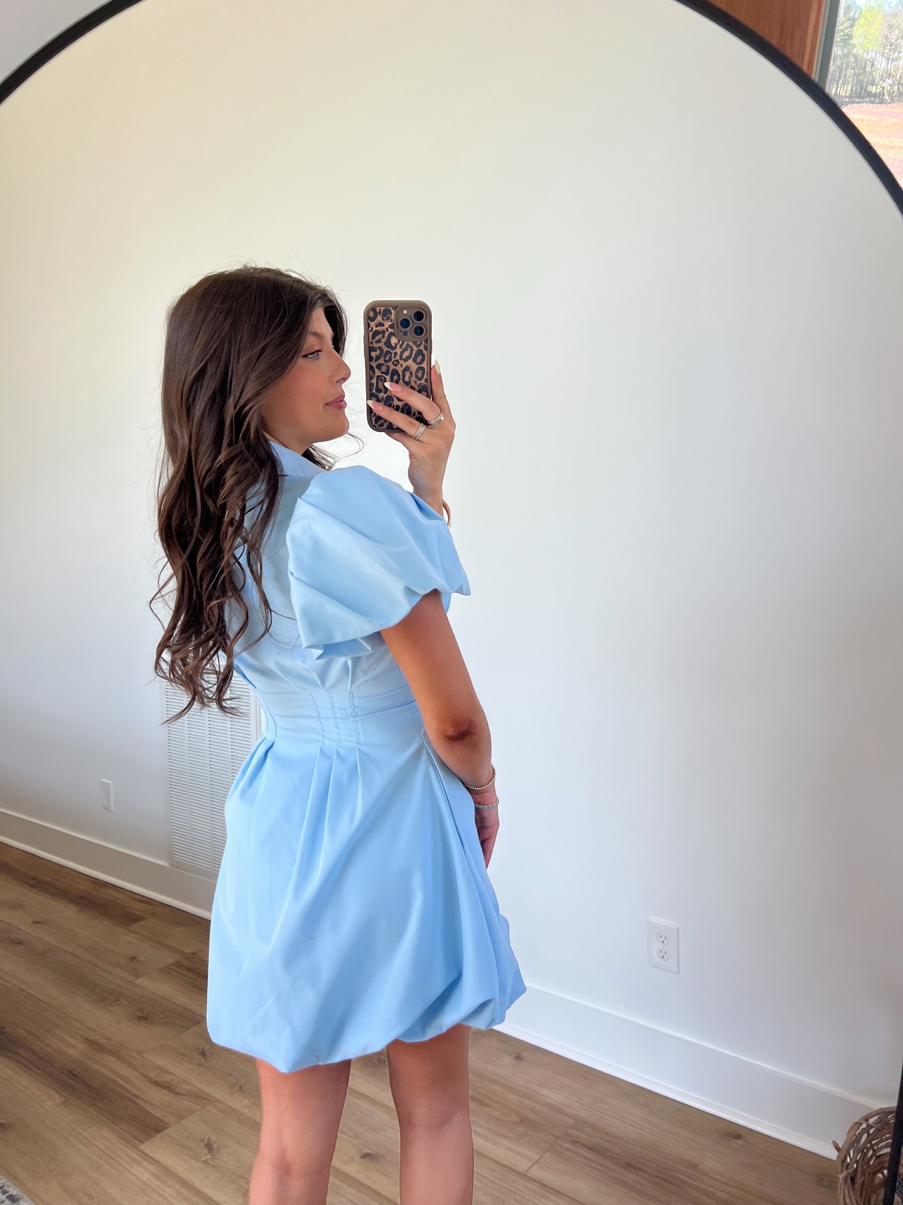 Baby Blue Bubble Zipper Dress