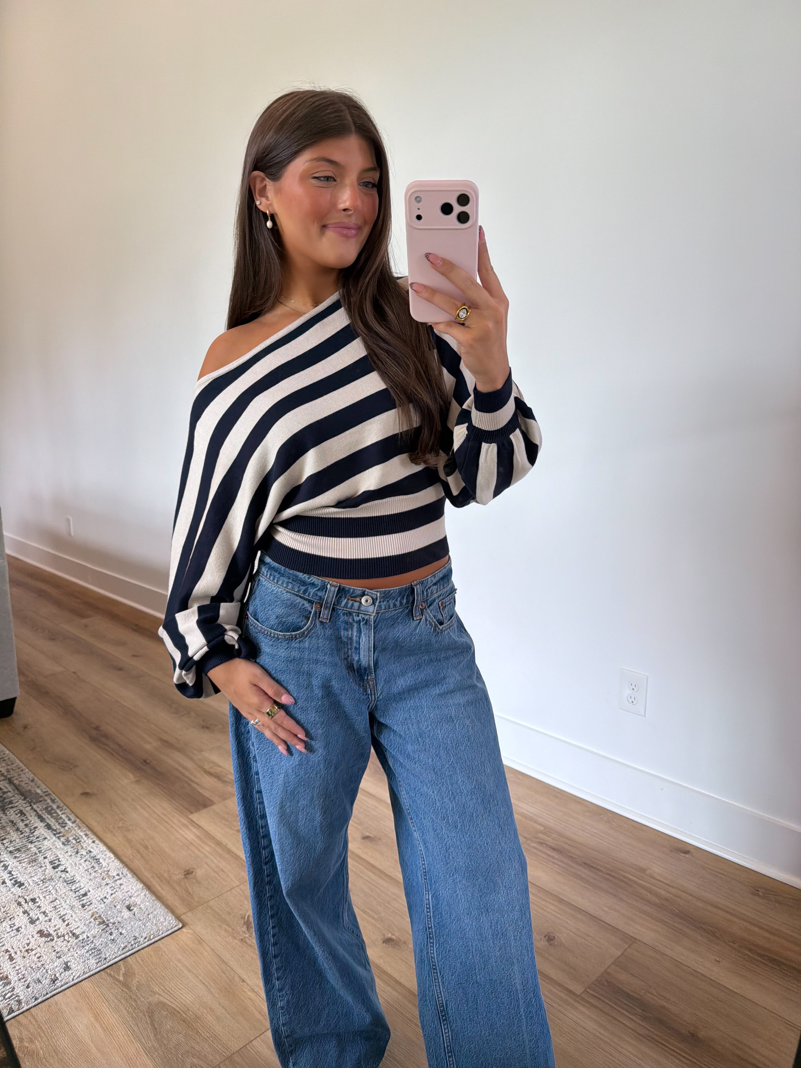 Espresso Stripe Slouch Sweater