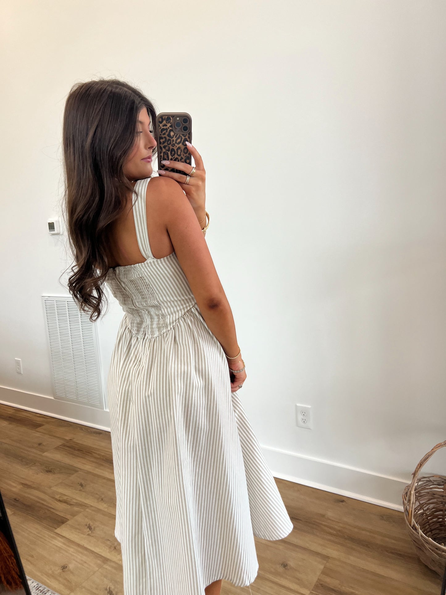 Coastal Stripes Midi Dress
