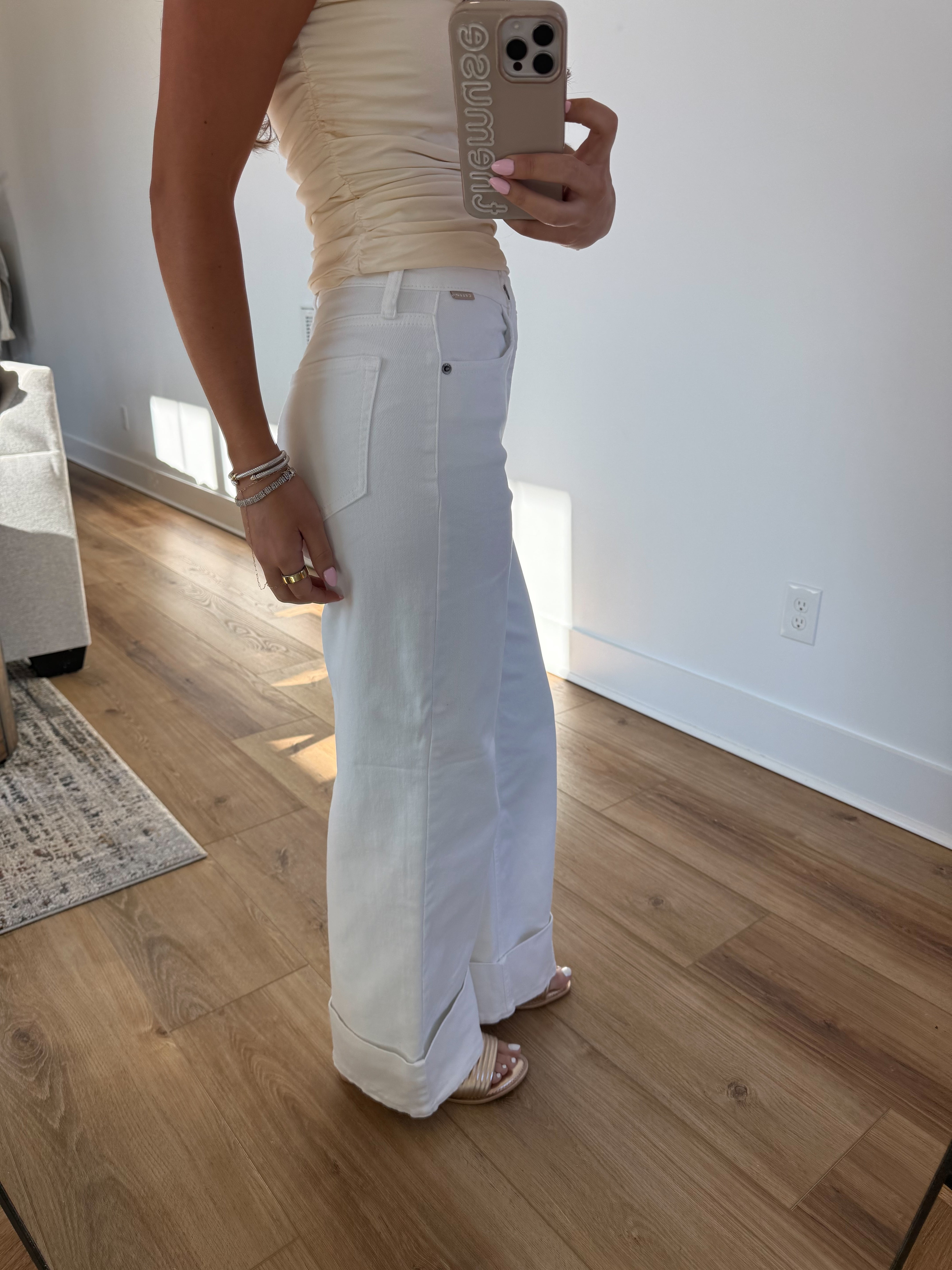 The Everyday White Cuffed Jeans (PRE-ORDER (1-2 weeks)/ Restock)