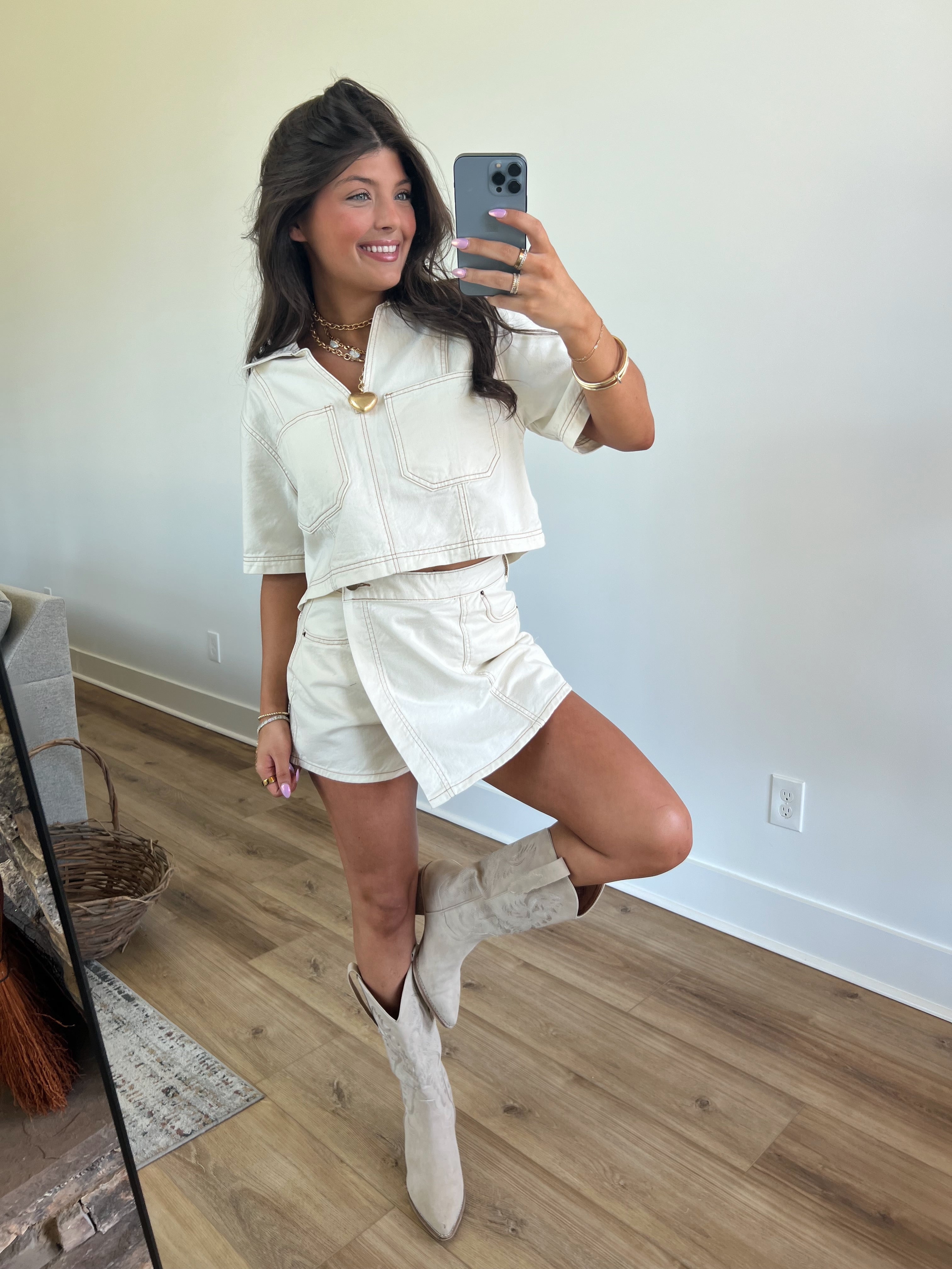 Lauren Ecru Denim Set