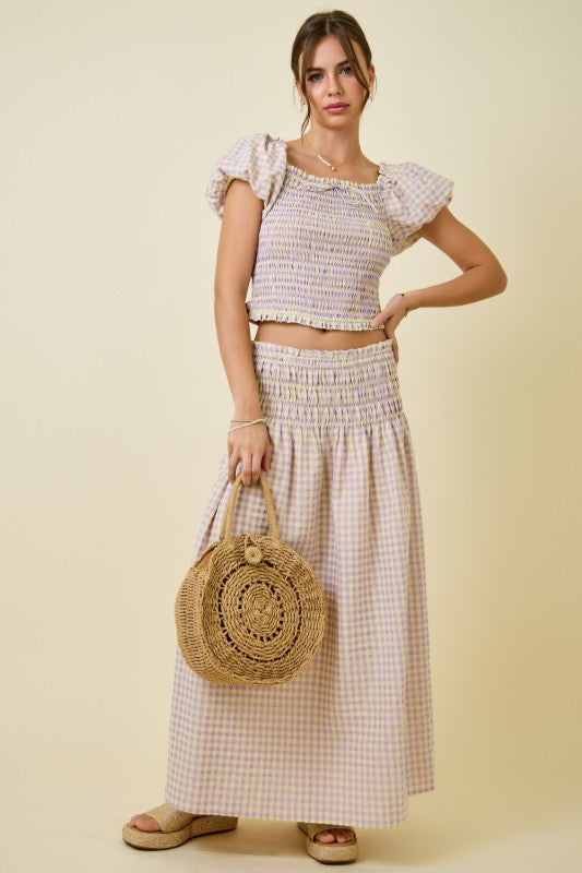 Lavender/Lemon Gingham Set (Restock)
