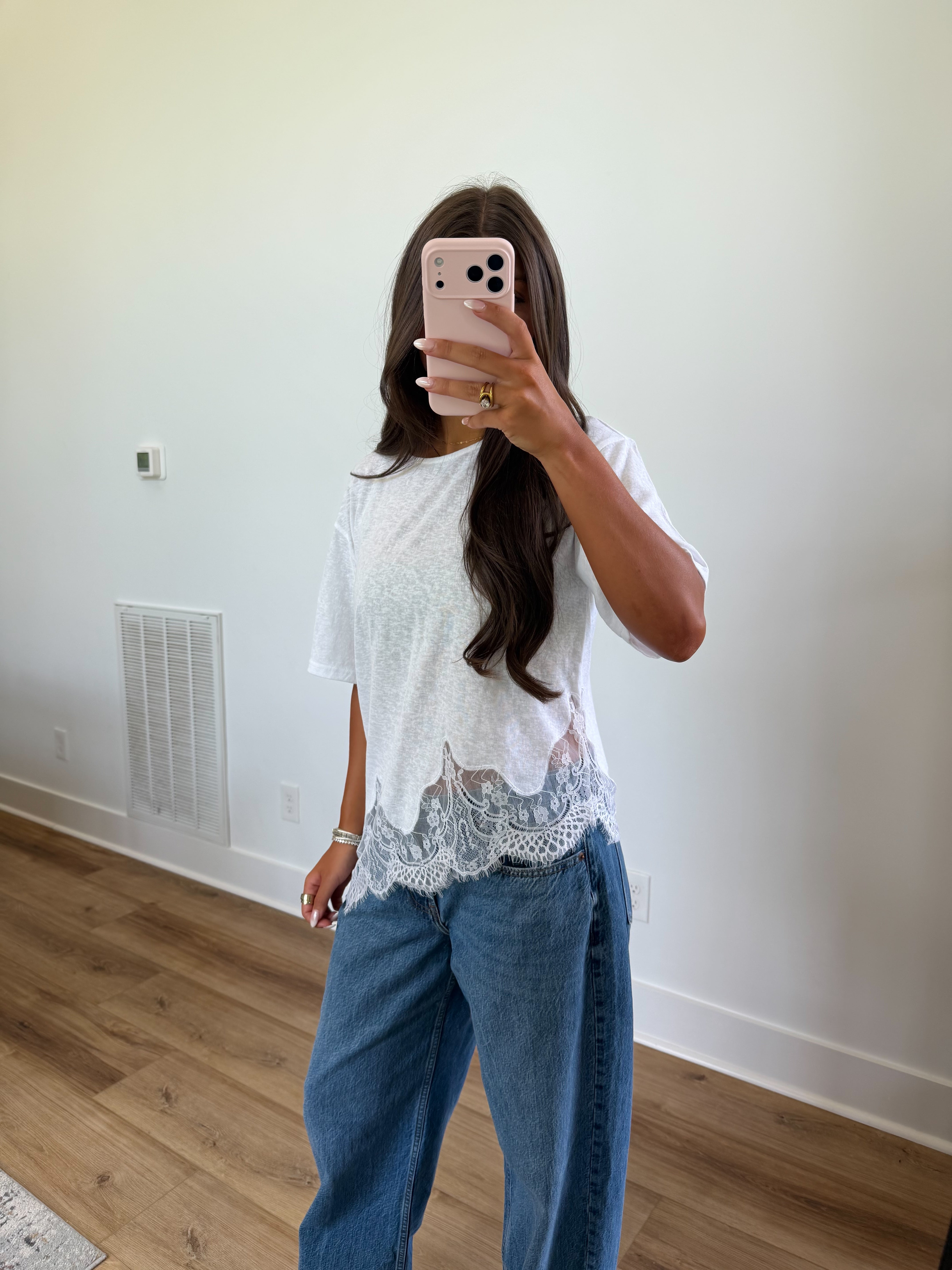 Margot Lace Tee (White)