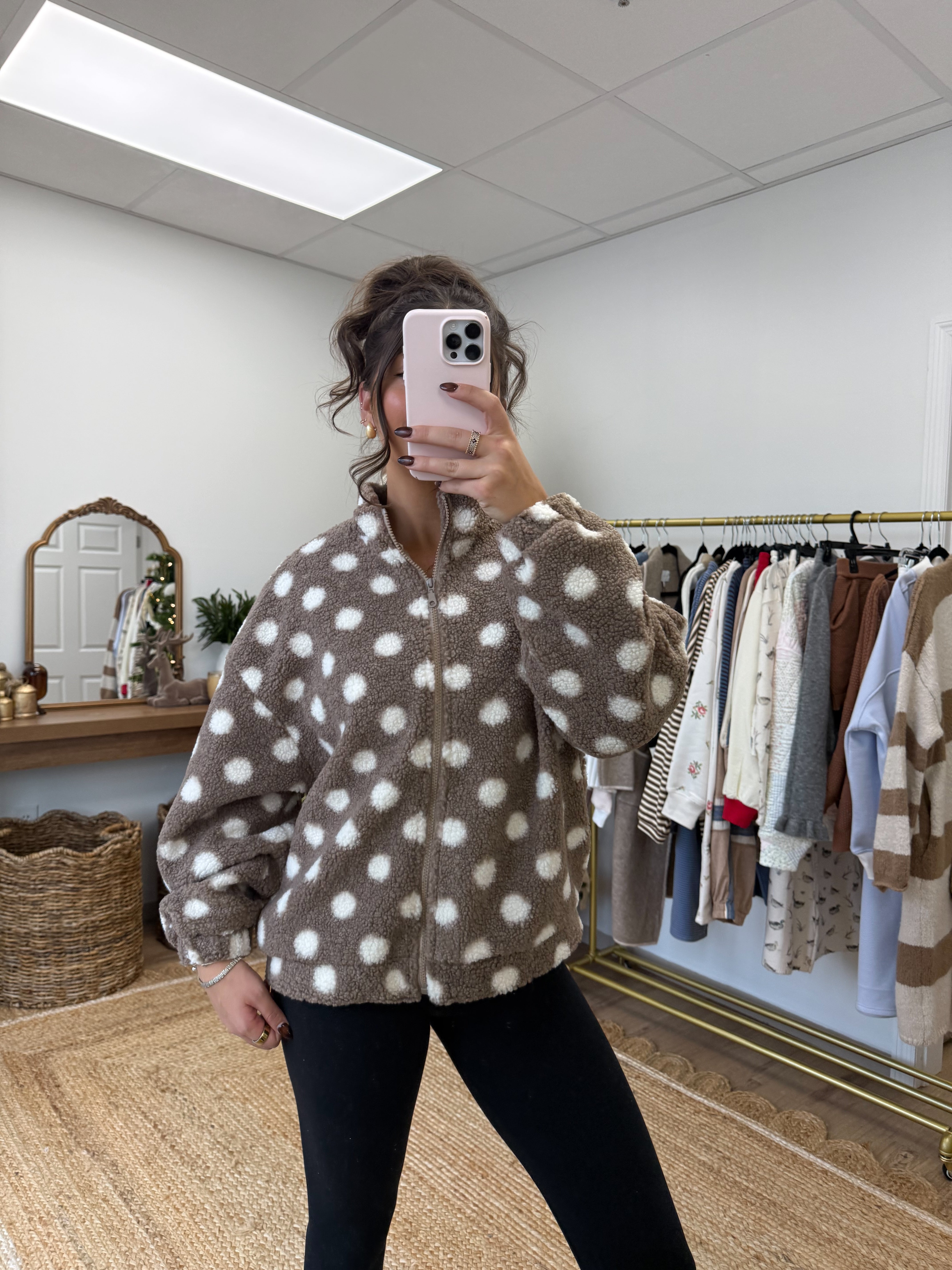 The Teddy Dot Zip-Up (Restock)